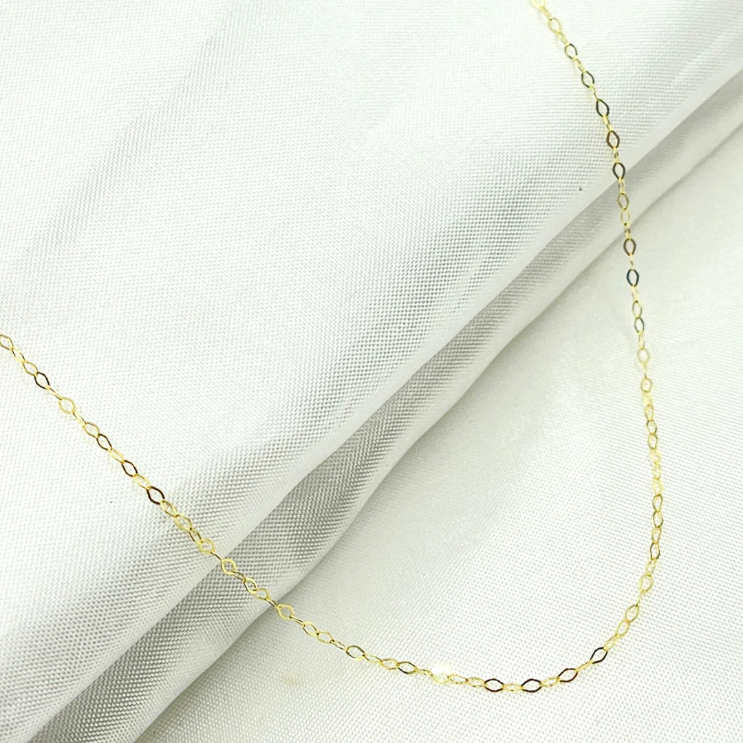 018FLBL. 14k Solid Yellow Gold Flat Cable Chain - Image 3