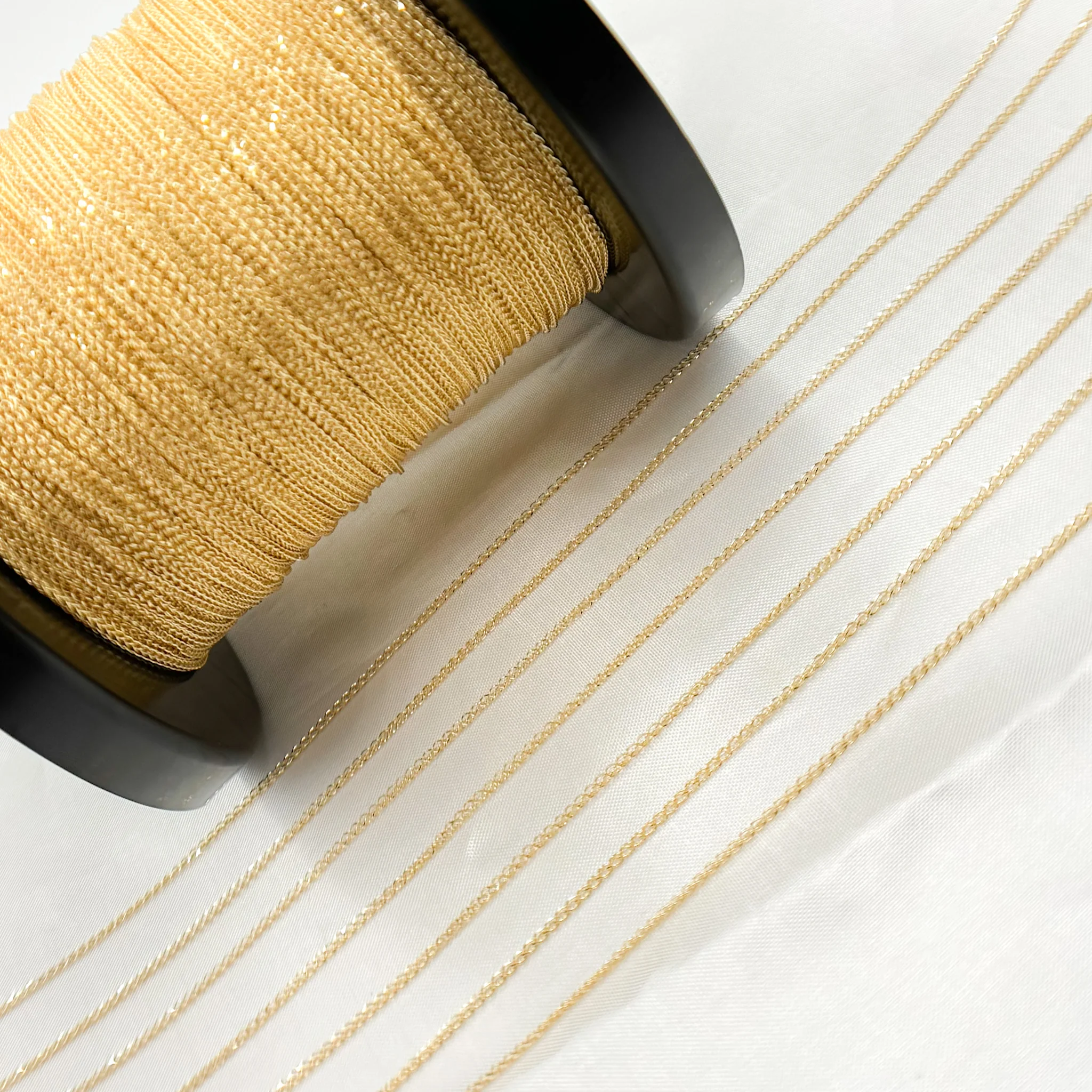020SPLT4ByFt. 14K Solid Gold Wheat Chain Necklace - Image 6