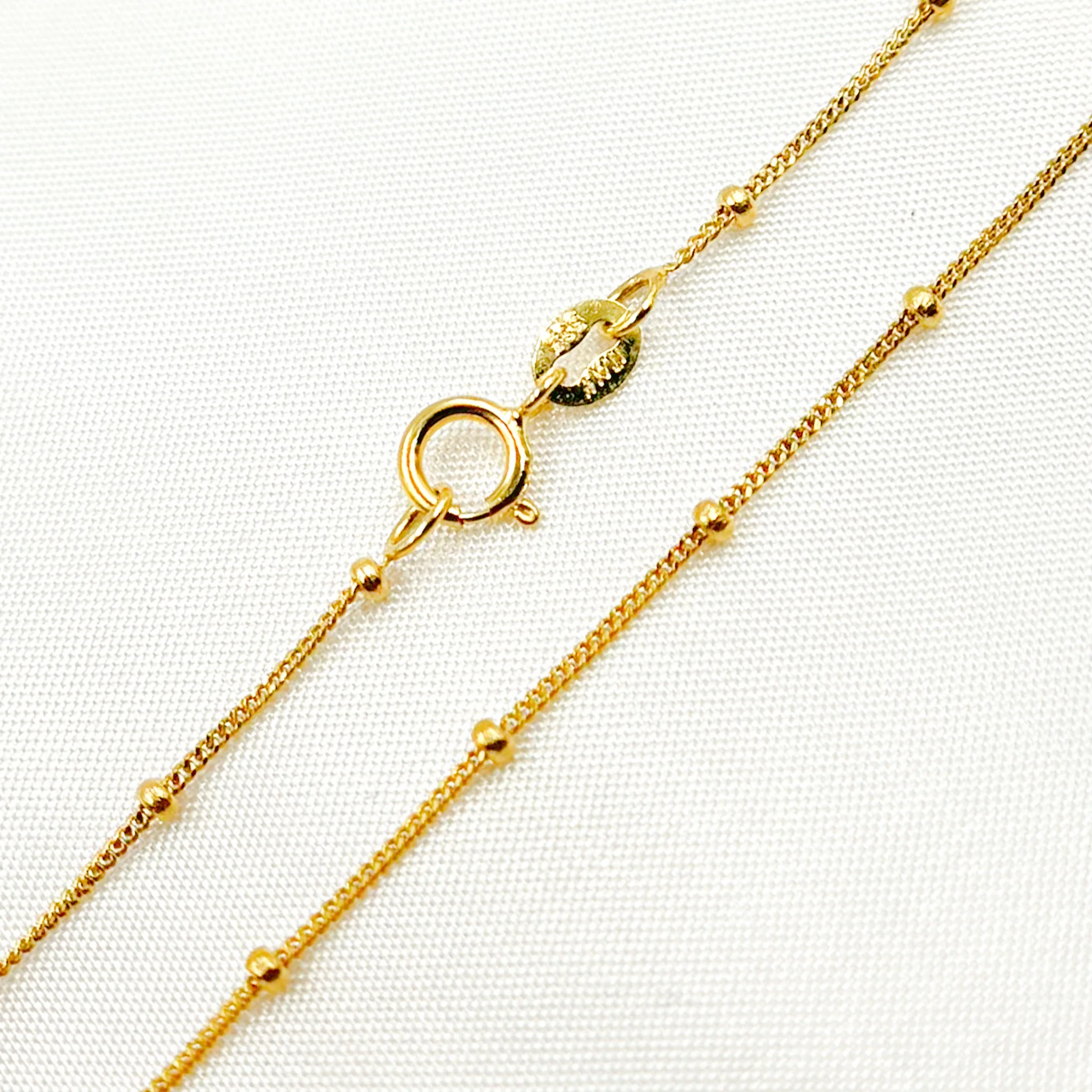 024GS3T2. 14K Solid Gold Satellite Chain - Image 2