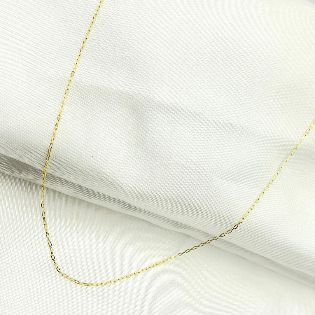 025FLCL2. 14k Solid Yellow Gold Smooth Cable Link Chain - Image 2