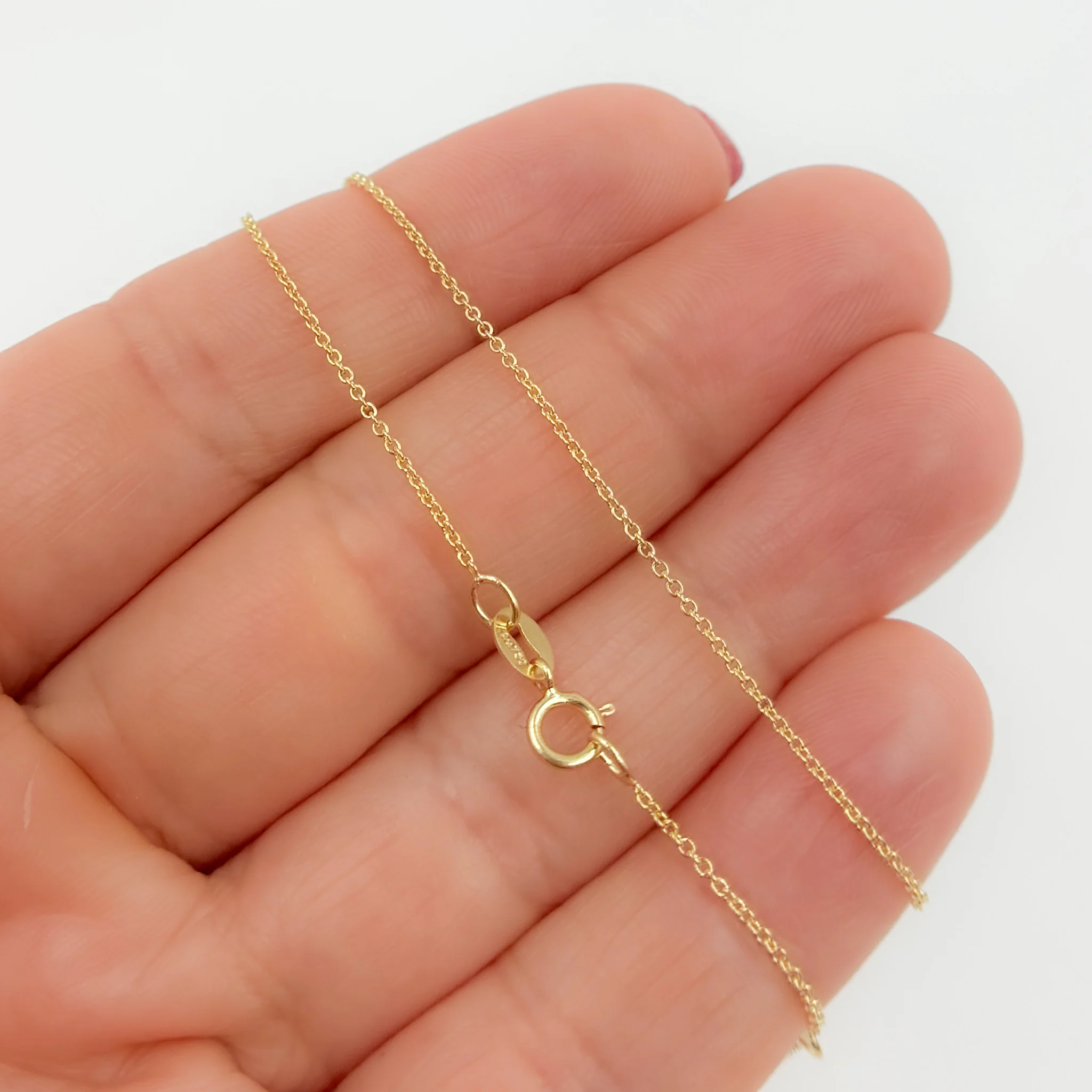 025R01LGJ08018K. 18K Solid Gold Cable Chain with Extender - Image 3