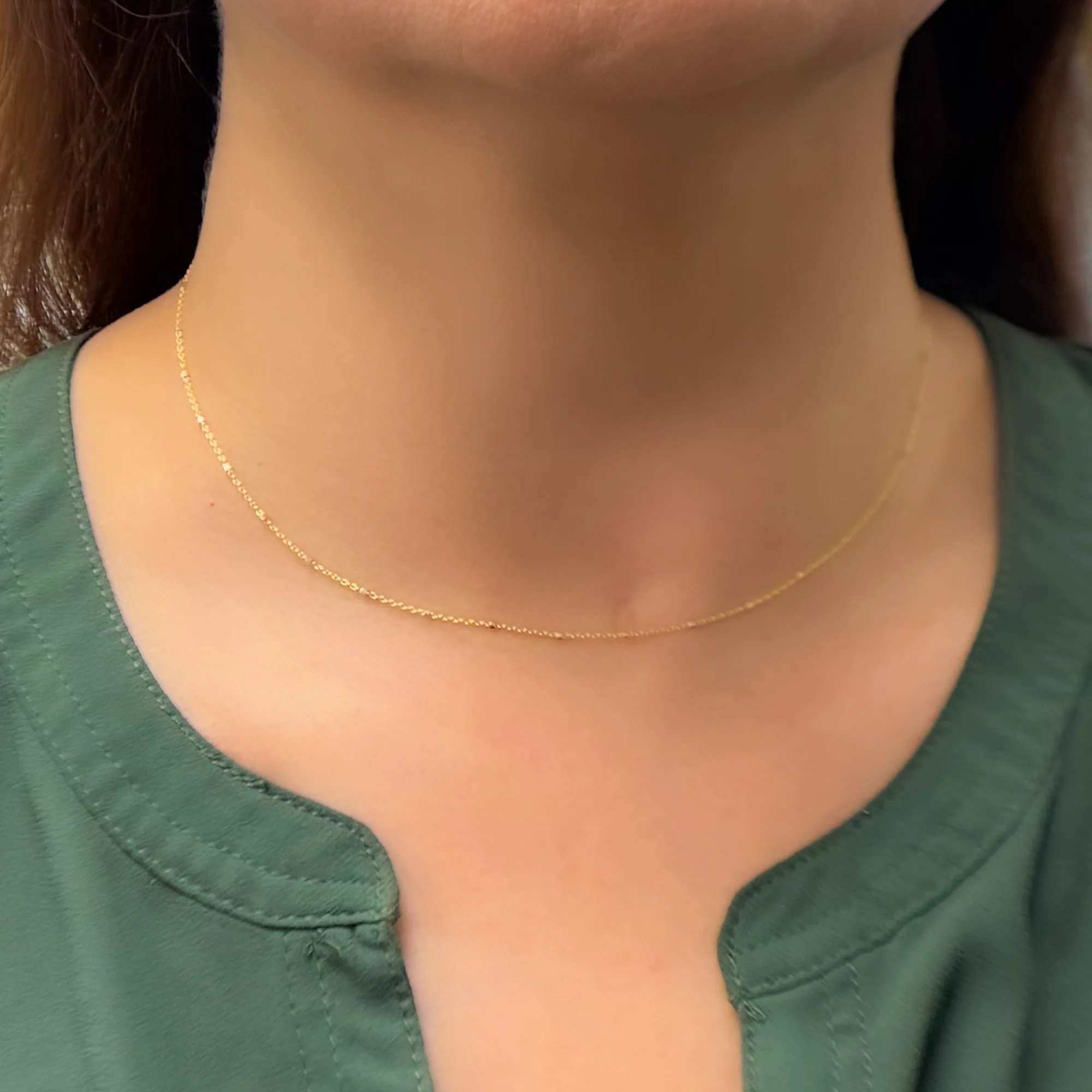 027R02S3TP0B8L. 14K Solid Yellow Gold with White Gold Cubes Satellite Chain - Image 5