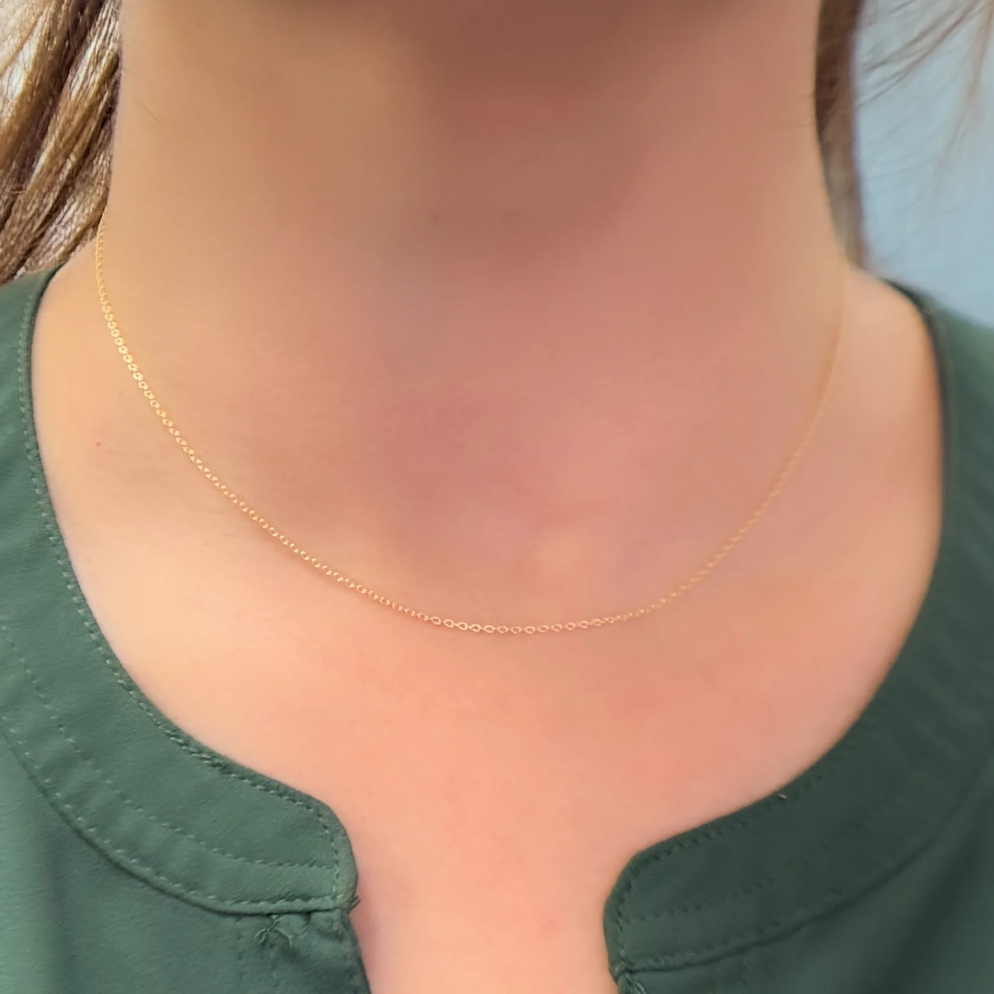 030R01LG. 14K Solid Yellow Gold Cable Necklace - Image 4