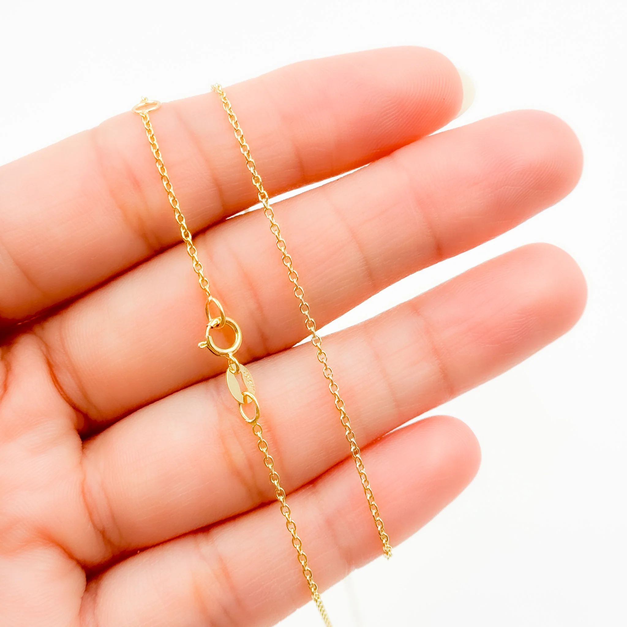 030R01LGJ08018K. 18K Solid Gold Cable Chain with Extender - Image 6
