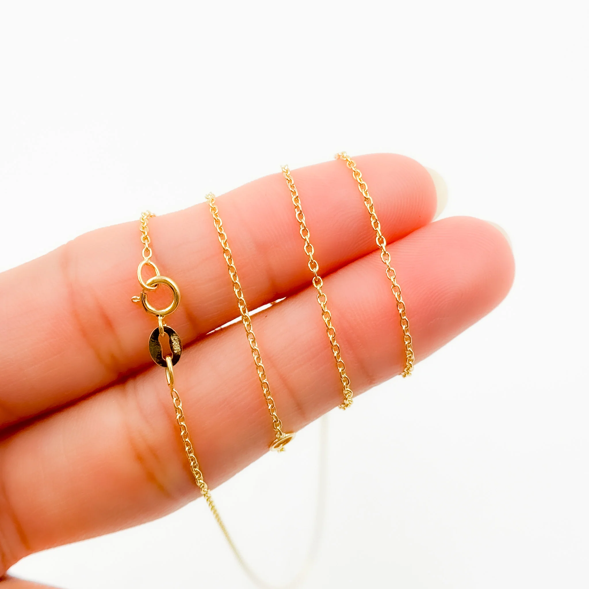 030R01LGJ08018K. 18K Solid Gold Cable Chain with Extender - Image 8