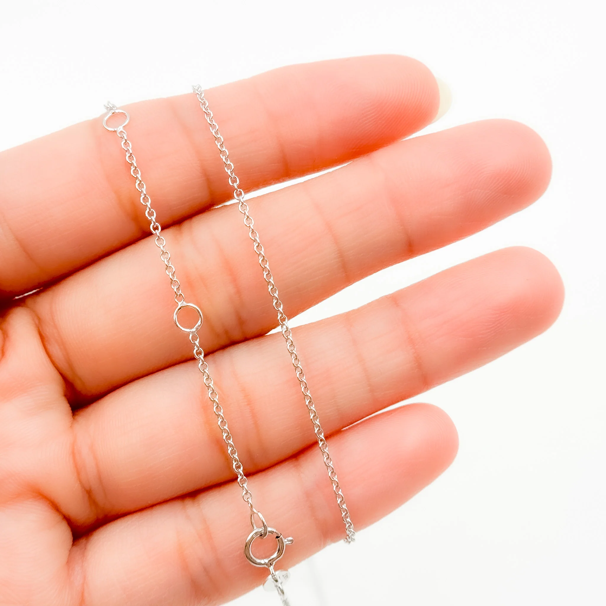 030R01LGJ080WG. 14K Solid Gold Cable Chain with Extender