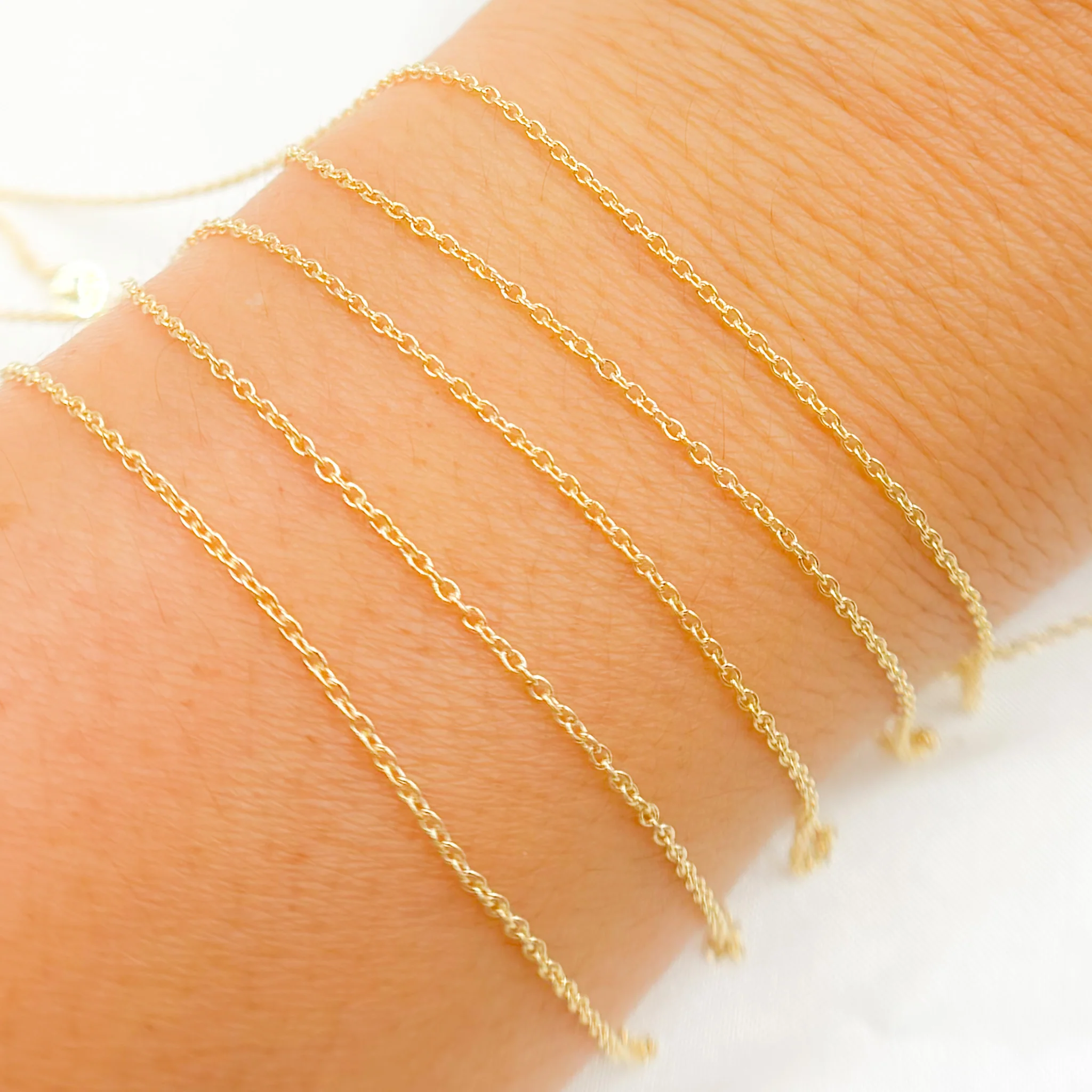030R28LGbyFt. 14K Solid Gold Cable Chain - Image 2