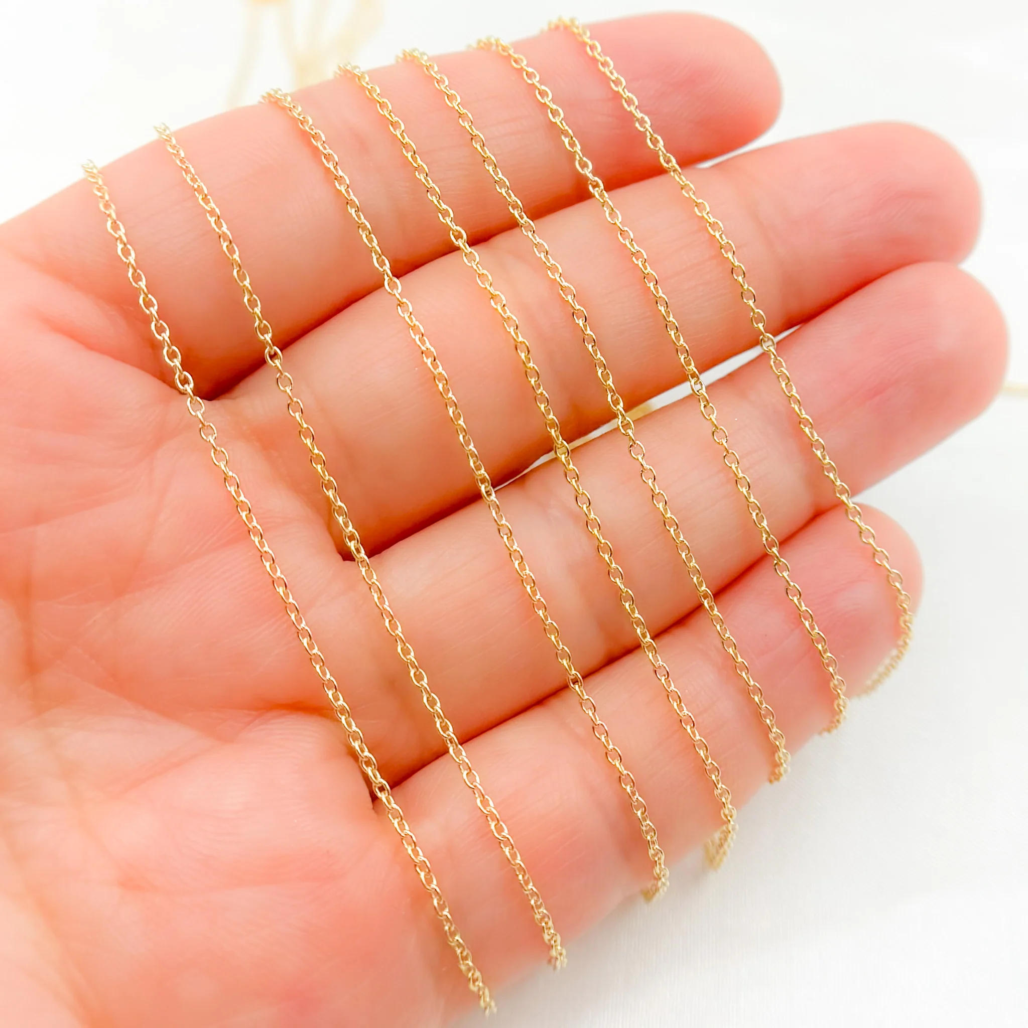 030R28LGbyFt. 14K Solid Gold Cable Chain - Image 6