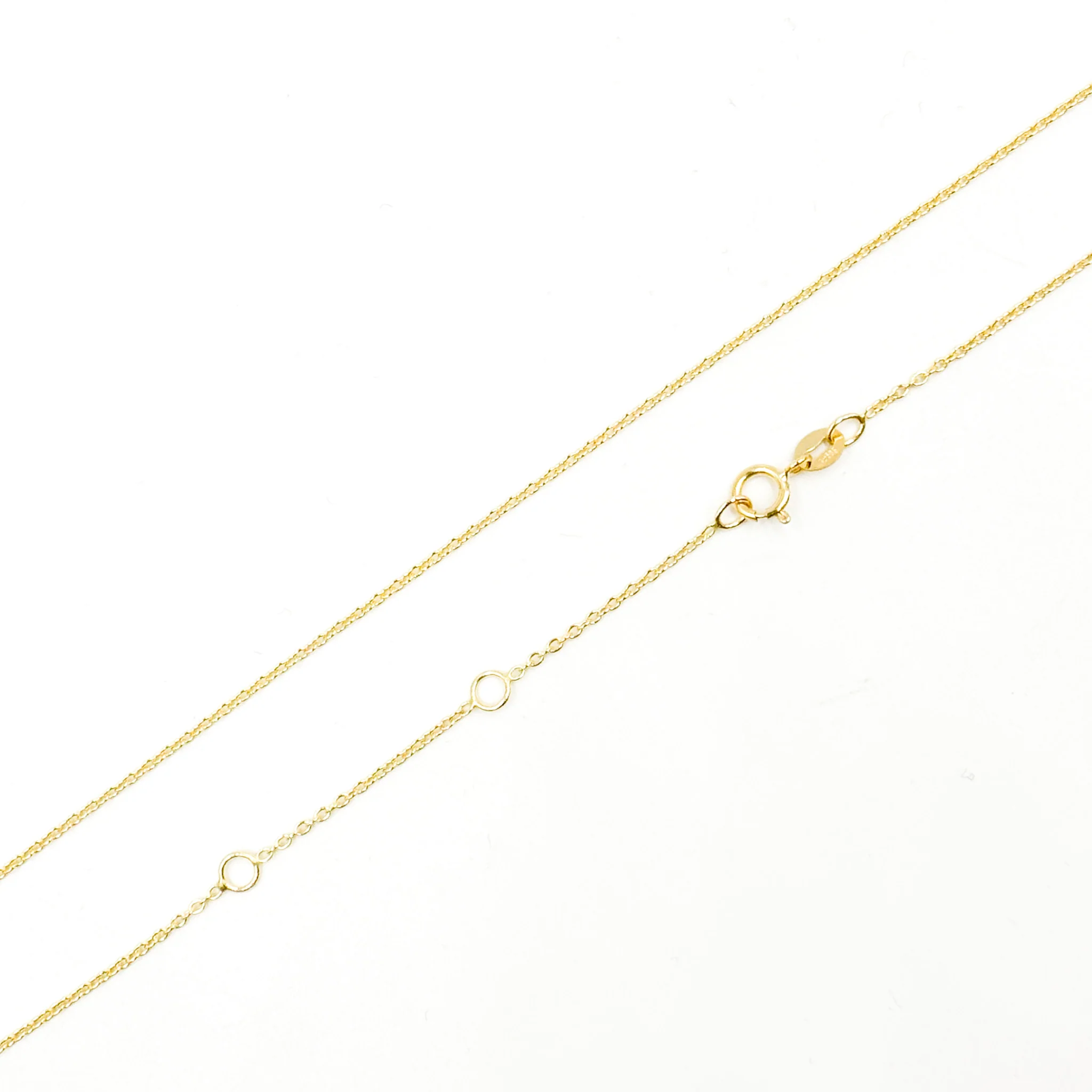 030R28LGJ080. 14K Solid Yellow Gold Cable 16 Inch Chain with Extender - Image 2