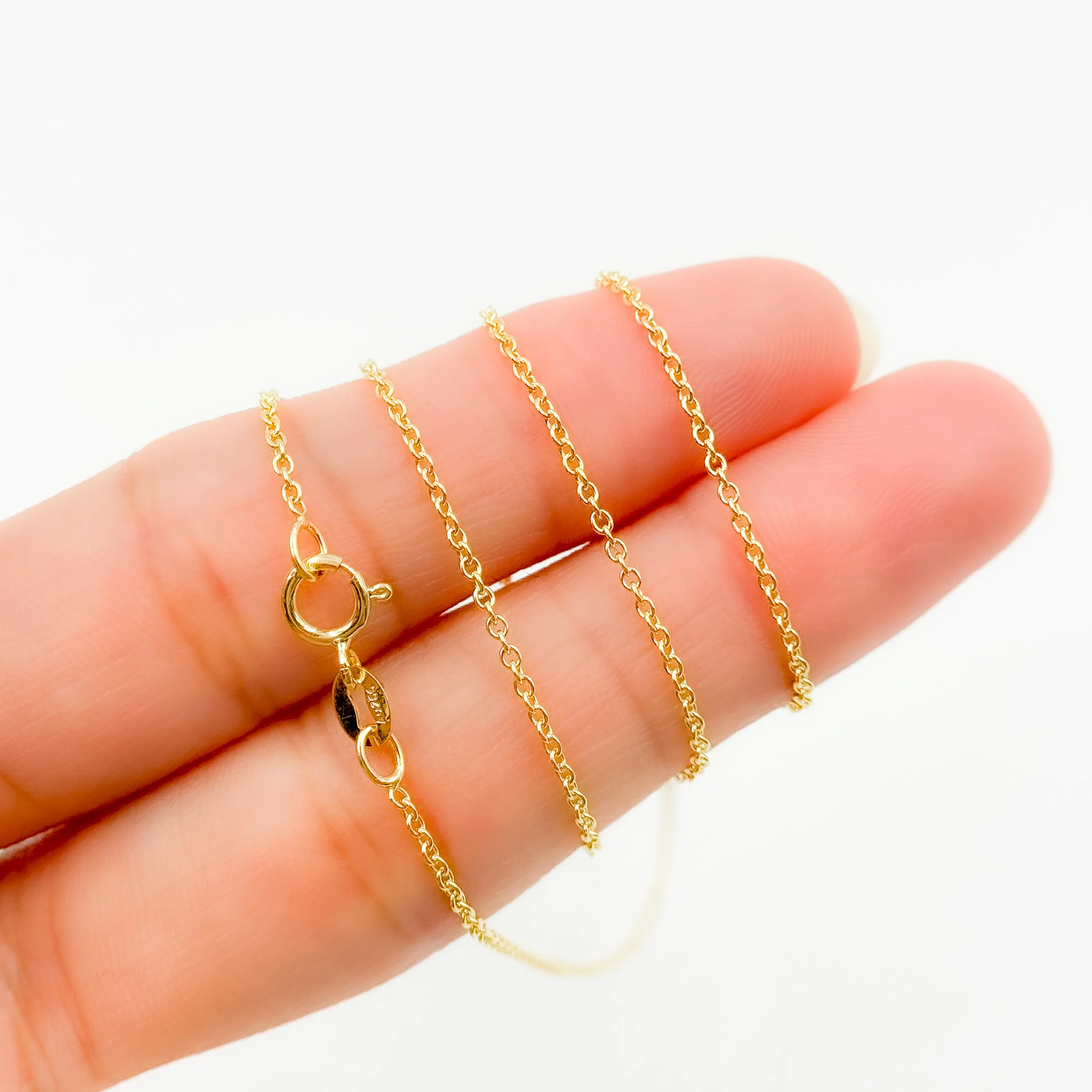 030RFLG18K. 18K Solid Yellow Gold Cable Link Chain - Image 4