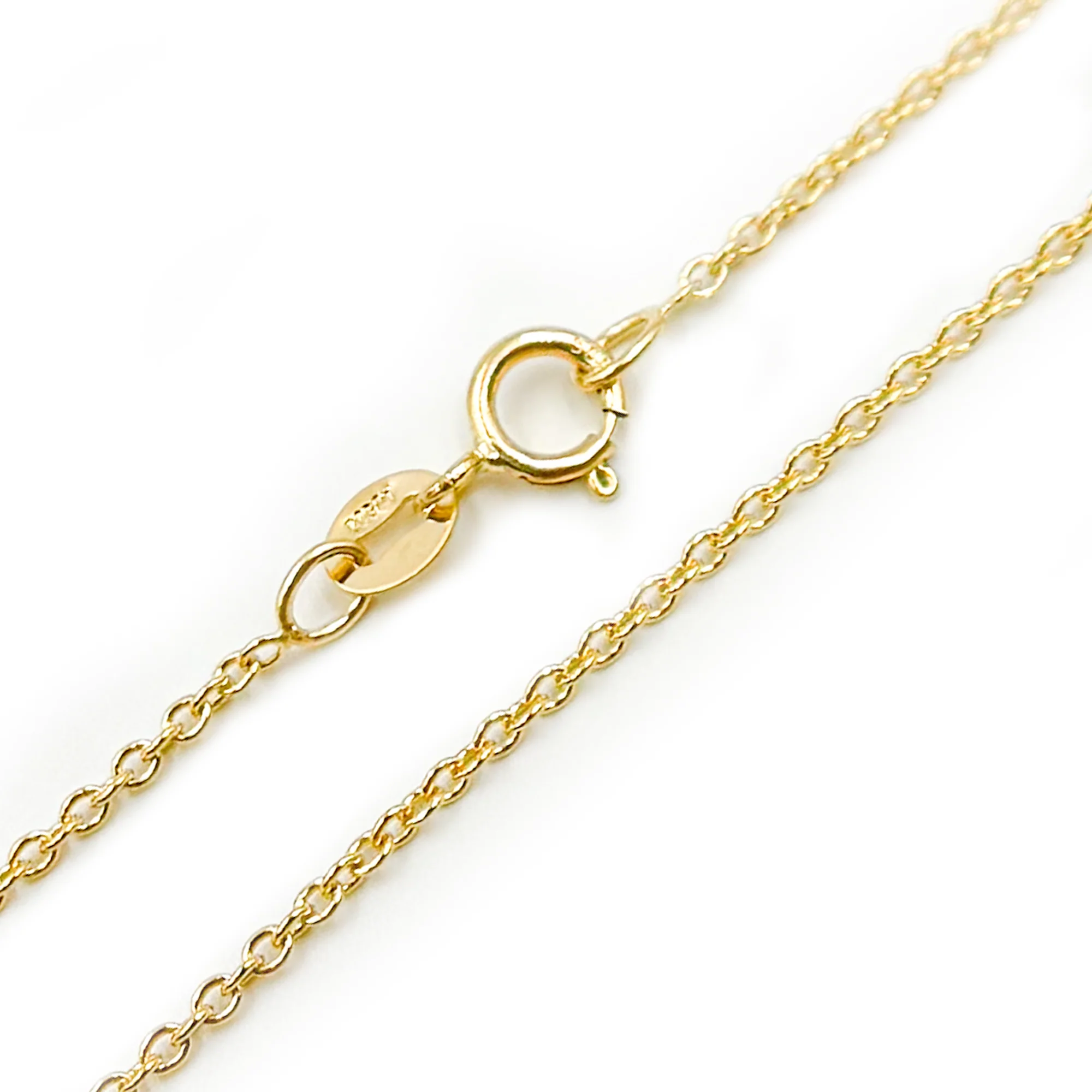 035R01LG. 14K Solid Yellow Gold Cable Necklace - Image 3