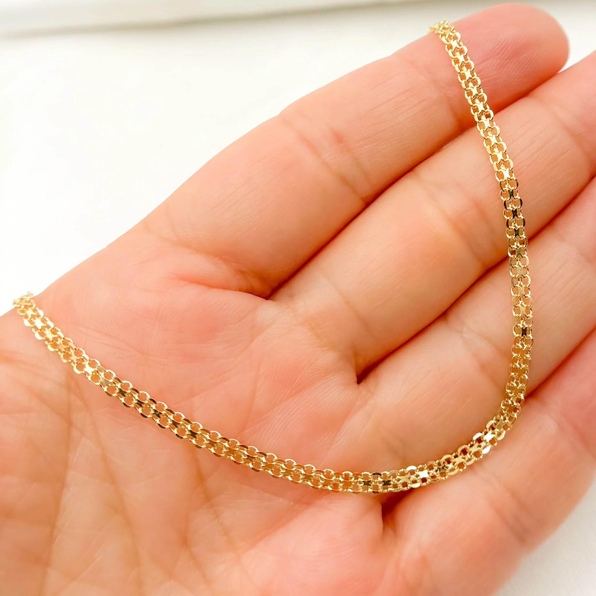 035R03AC2T2. 14K Solid Gold Bismark Link Chain - Image 7