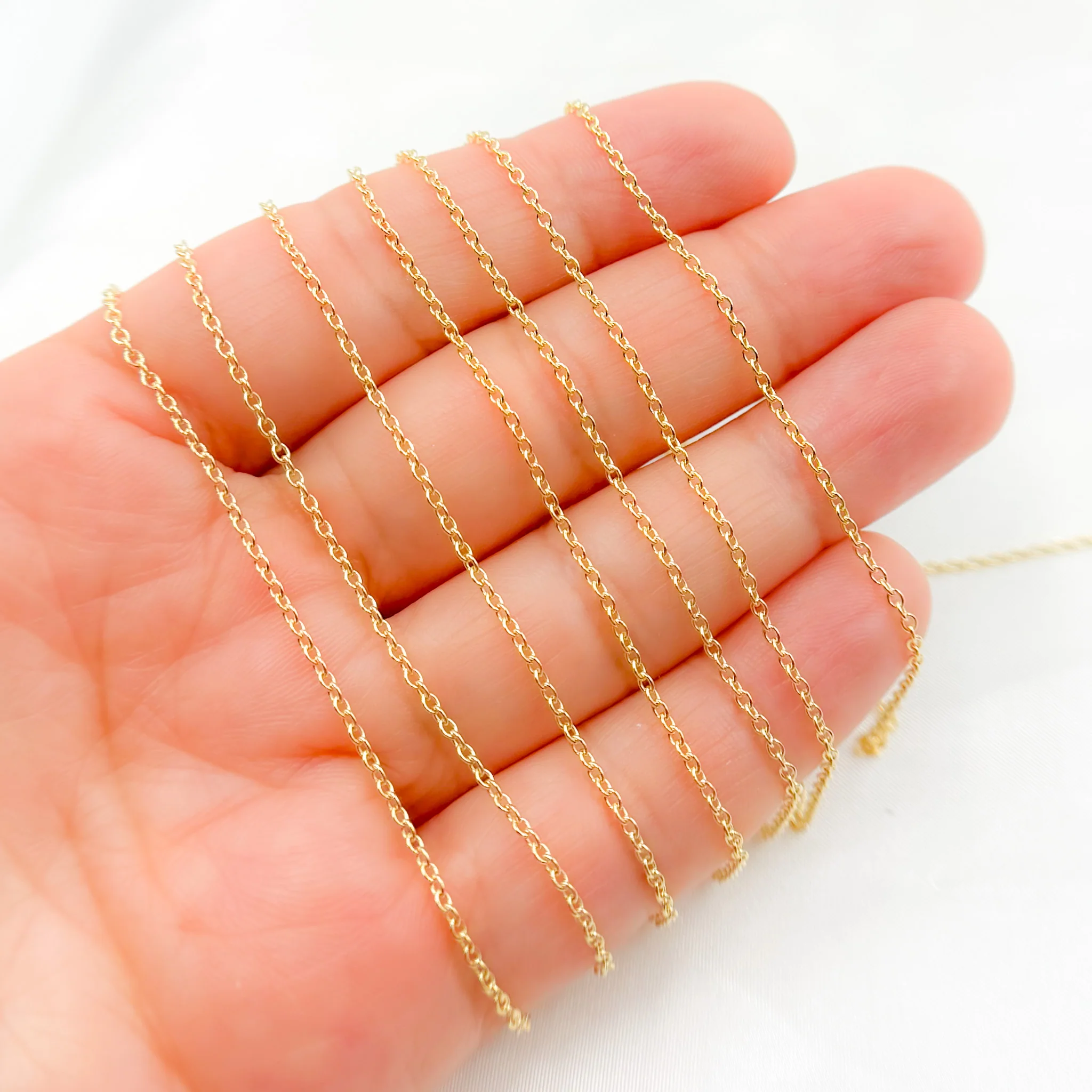 035R08LGbyFt. 14K Solid Gold Cable Chain - Image 3