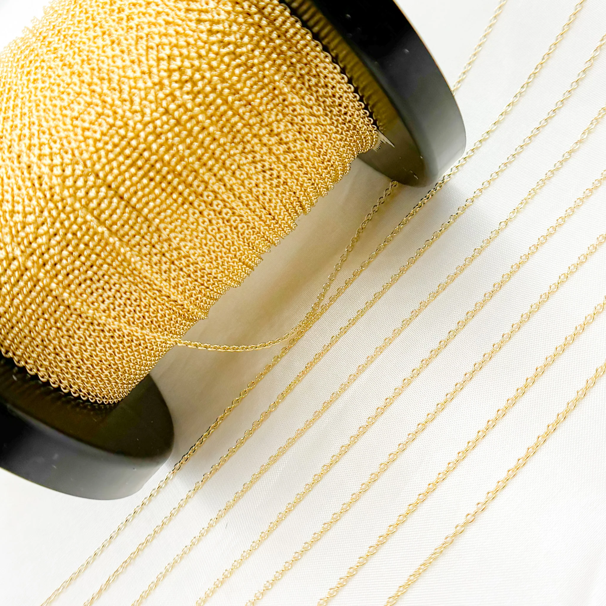 035R08LGbyFt. 14K Solid Gold Cable Chain - Image 5