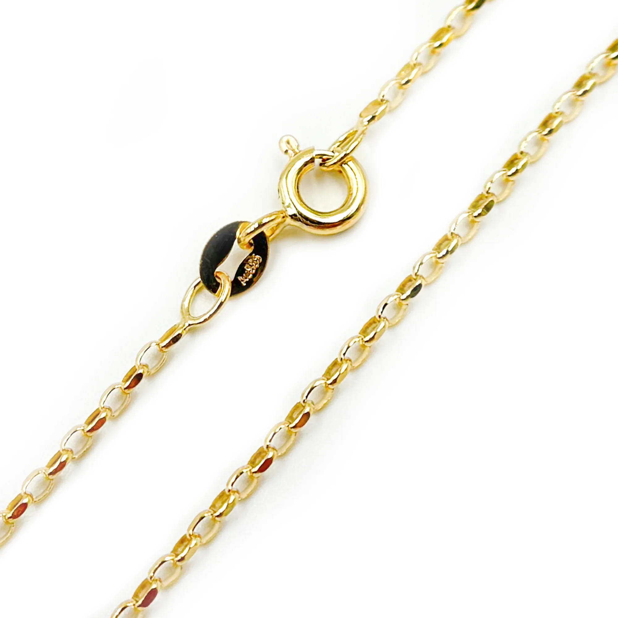 040BOVH4. 14k Solid Yellow Gold Diamond Cut Oval Link Necklace - Image 4