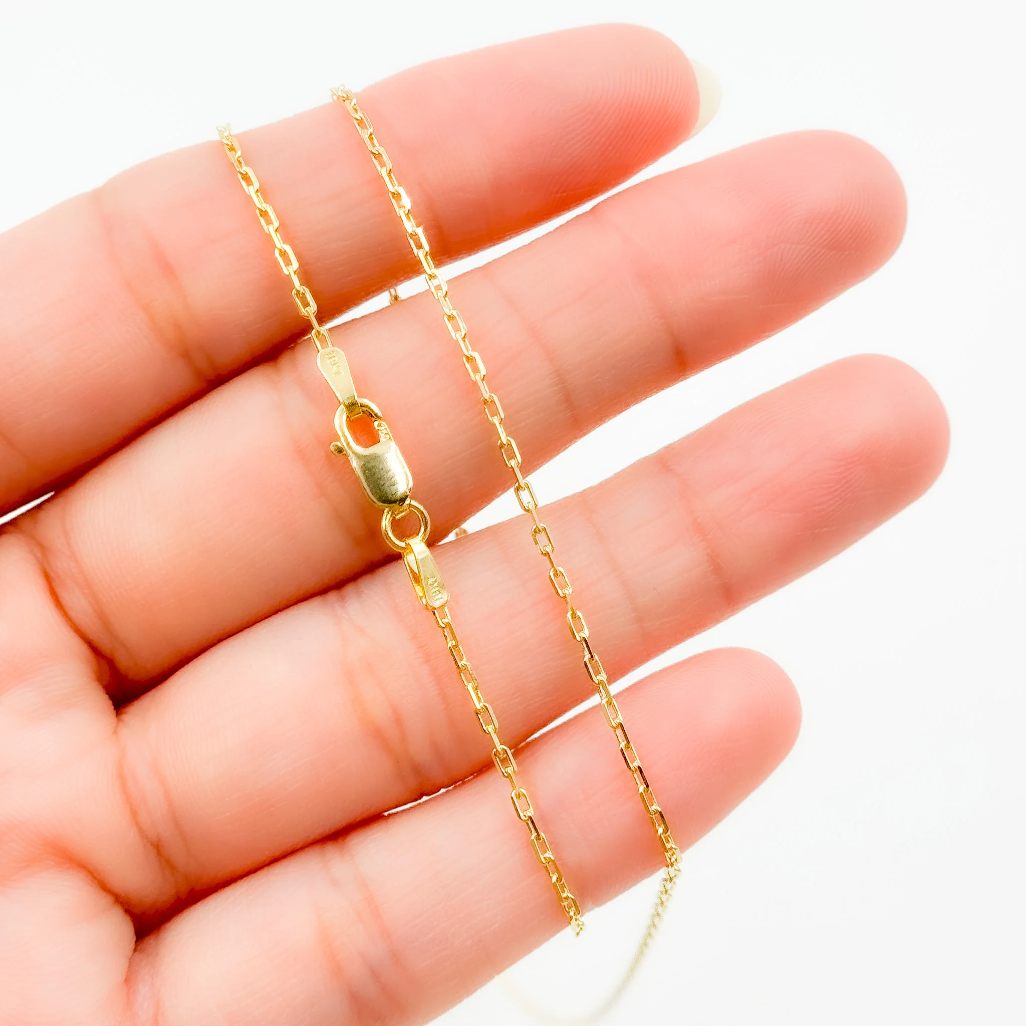 040FFCLT518K. 18K Solid Yellow Gold Cable Link Chain - Image 7