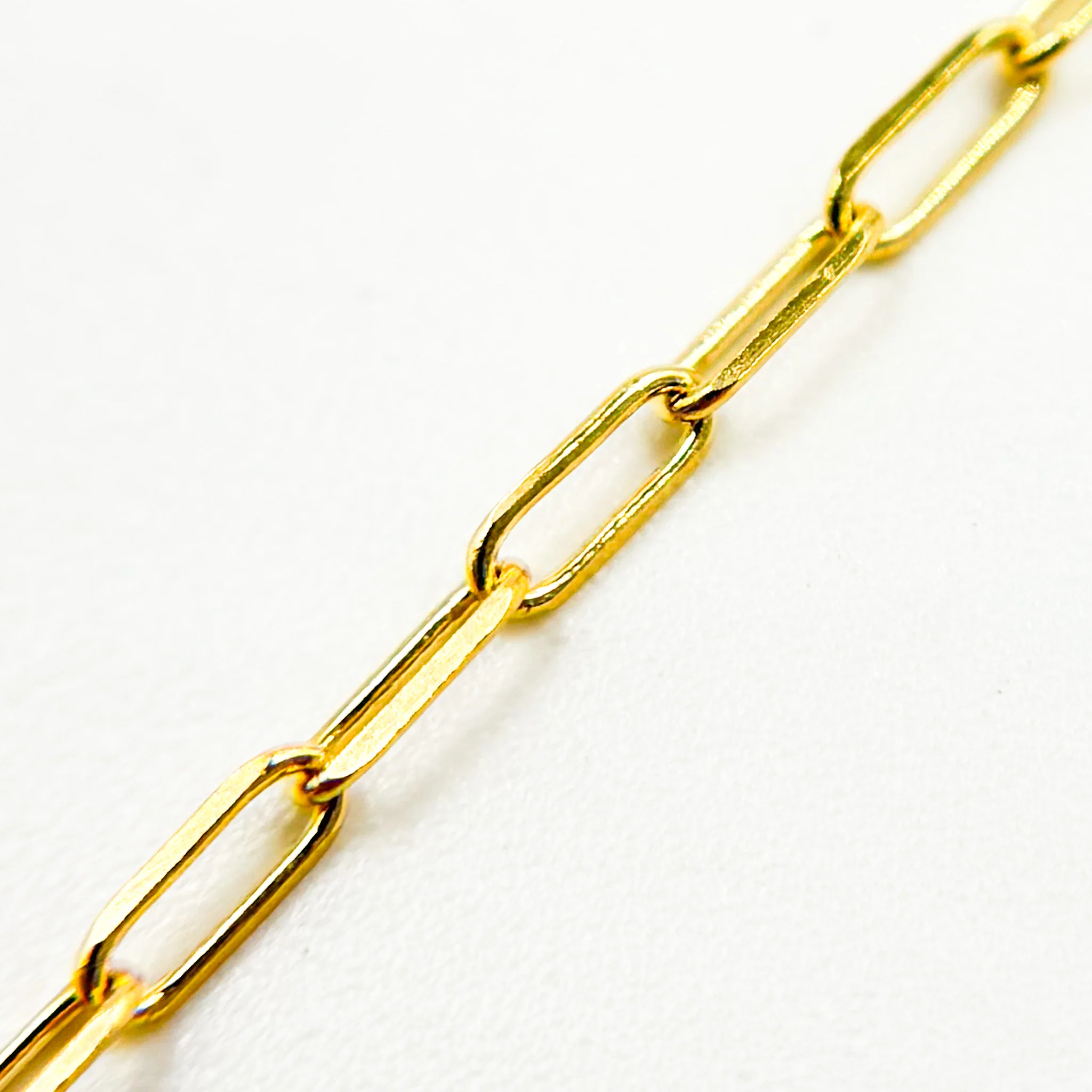 040FVBFVT5 Bracelet. 14K Solid Yellow Gold Flat Paperclip Bracelet - Image 2