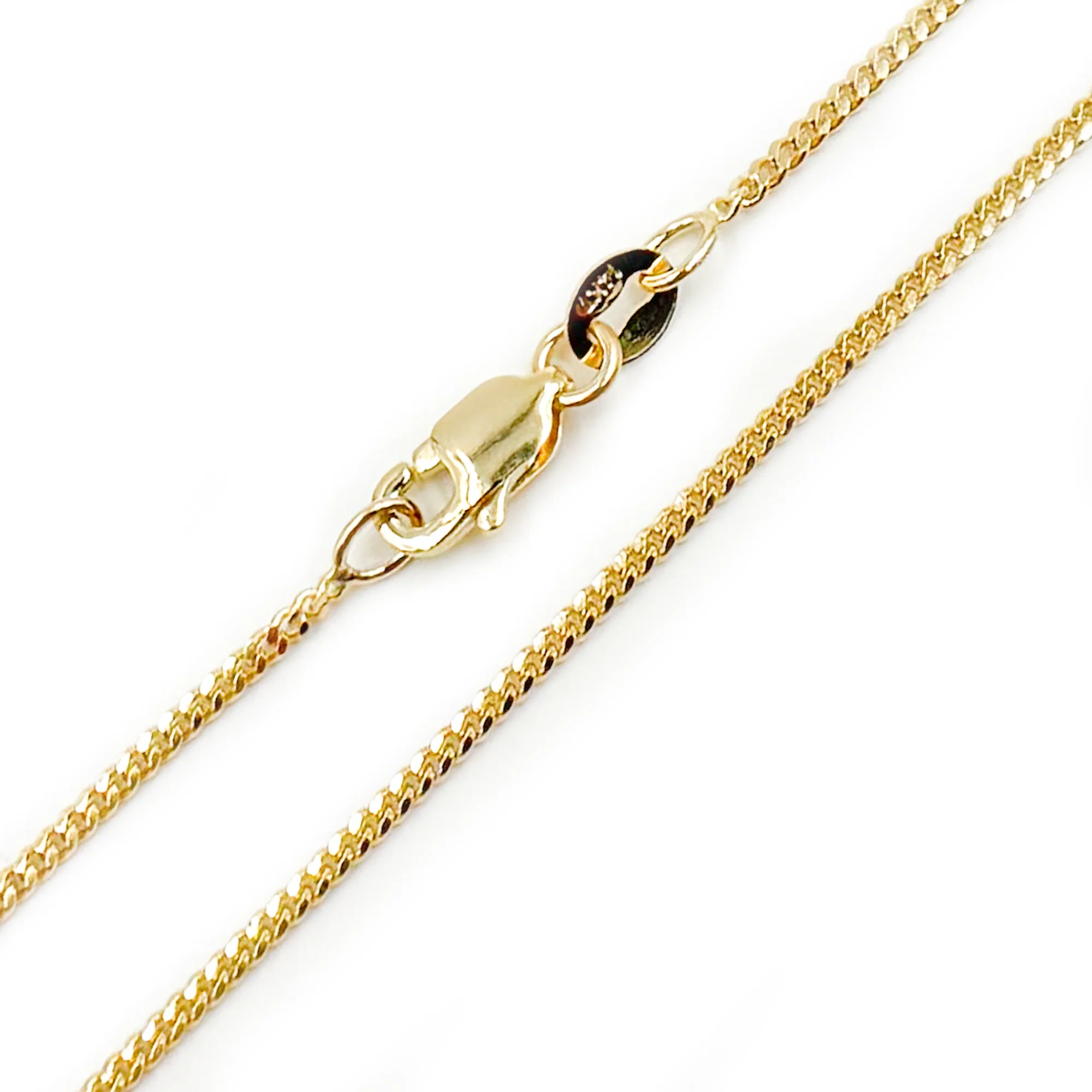 040GA3. 14K Solid Gold Flat Curb Chain - Image 2