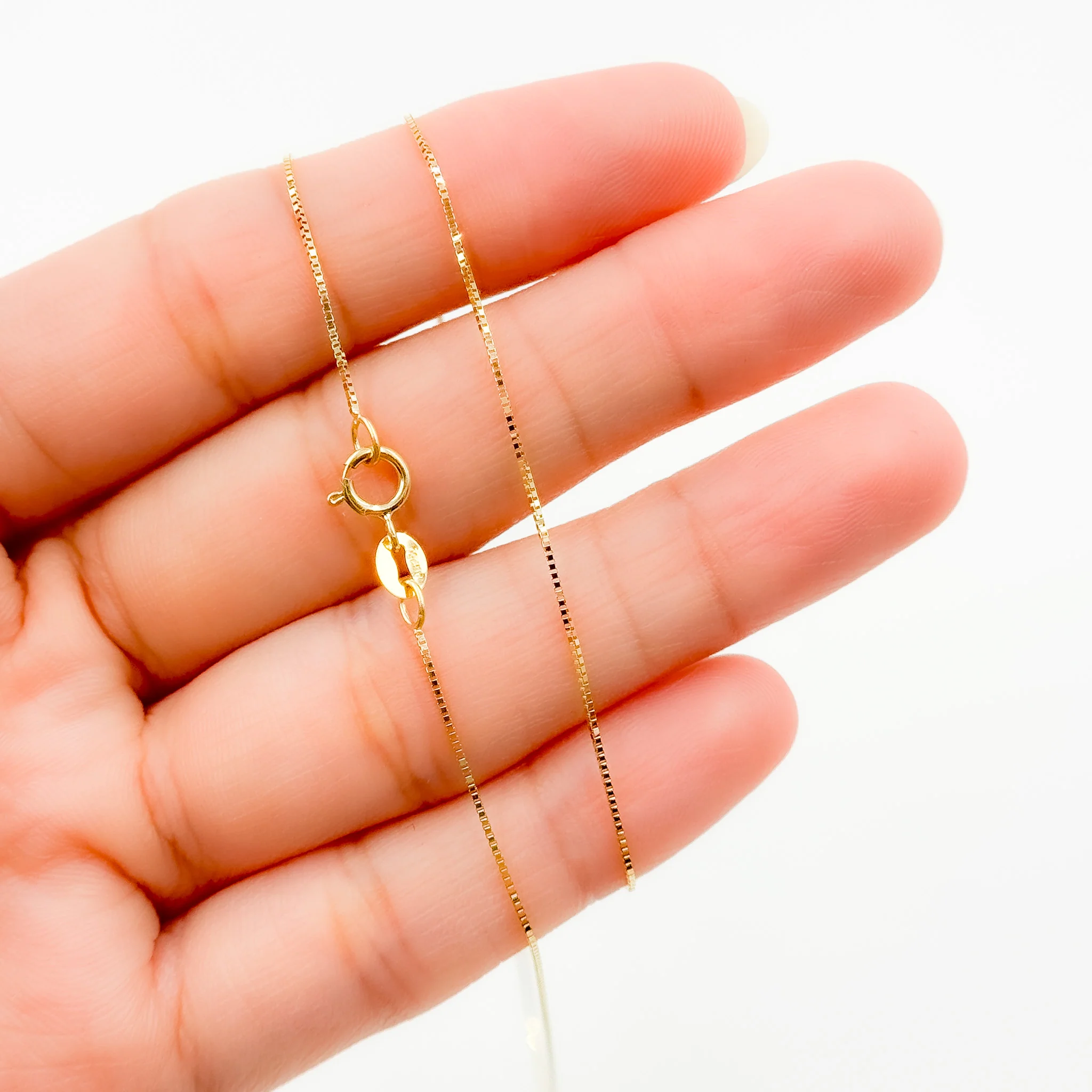 040VED18K. 18K Solid Gold Box Chain - Image 8