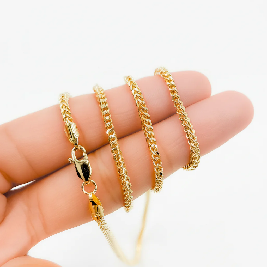 060HVI2004000. 14K Yellow Gold Hollow Franco Chain