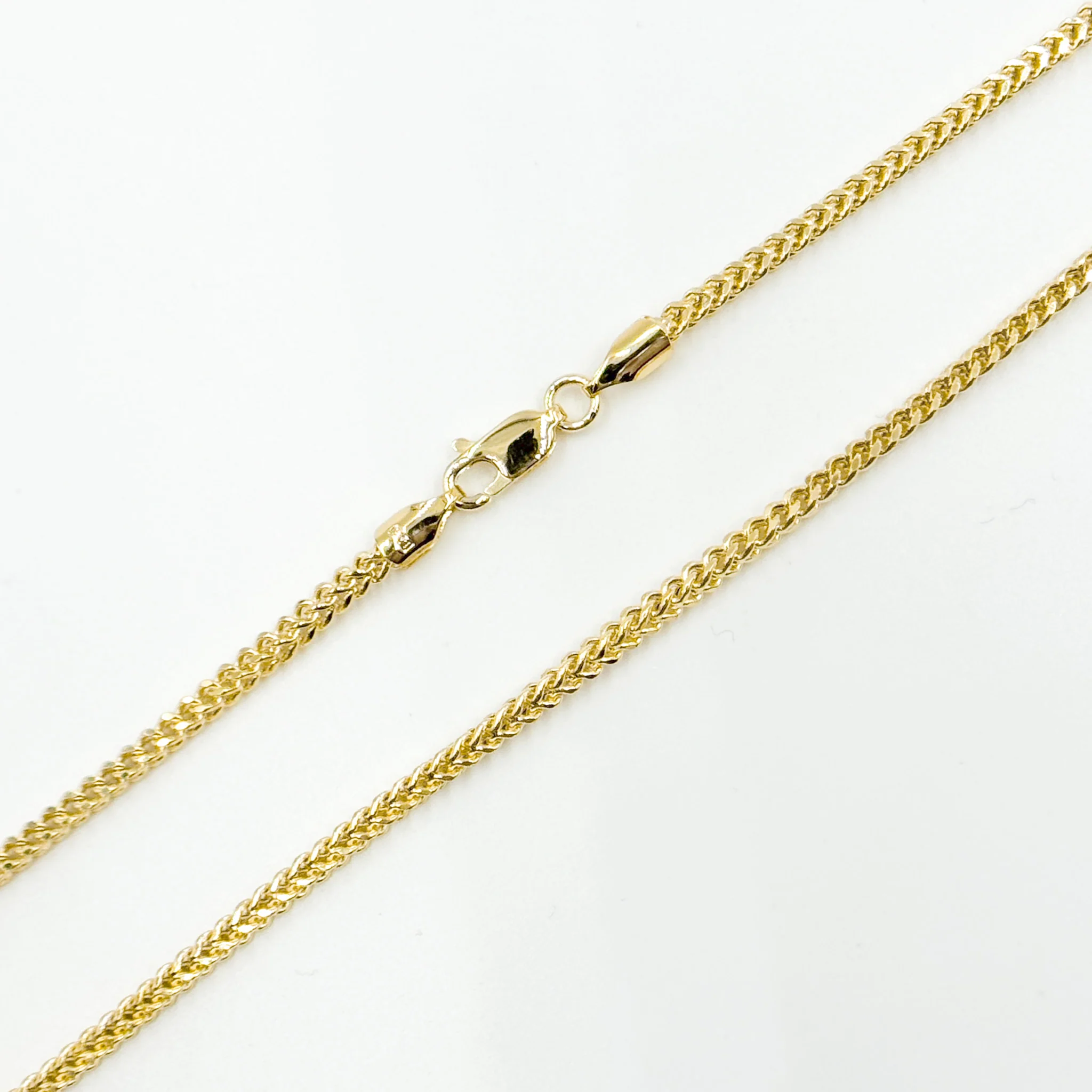 060HVI2004000. 14K Yellow Gold Hollow Franco Chain - Image 3