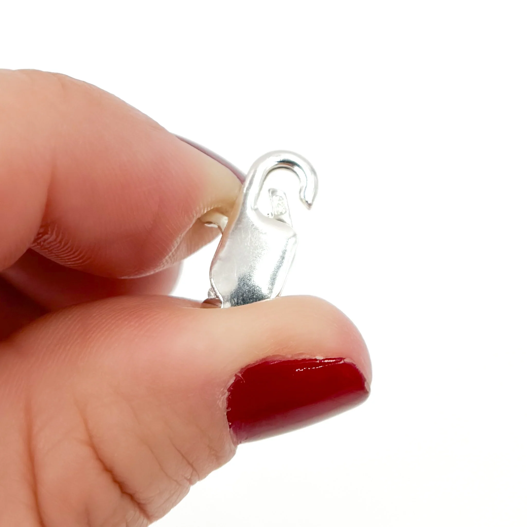 0925LC0SS. 8MM White Sterling Silver Lobster Clasp - Image 2