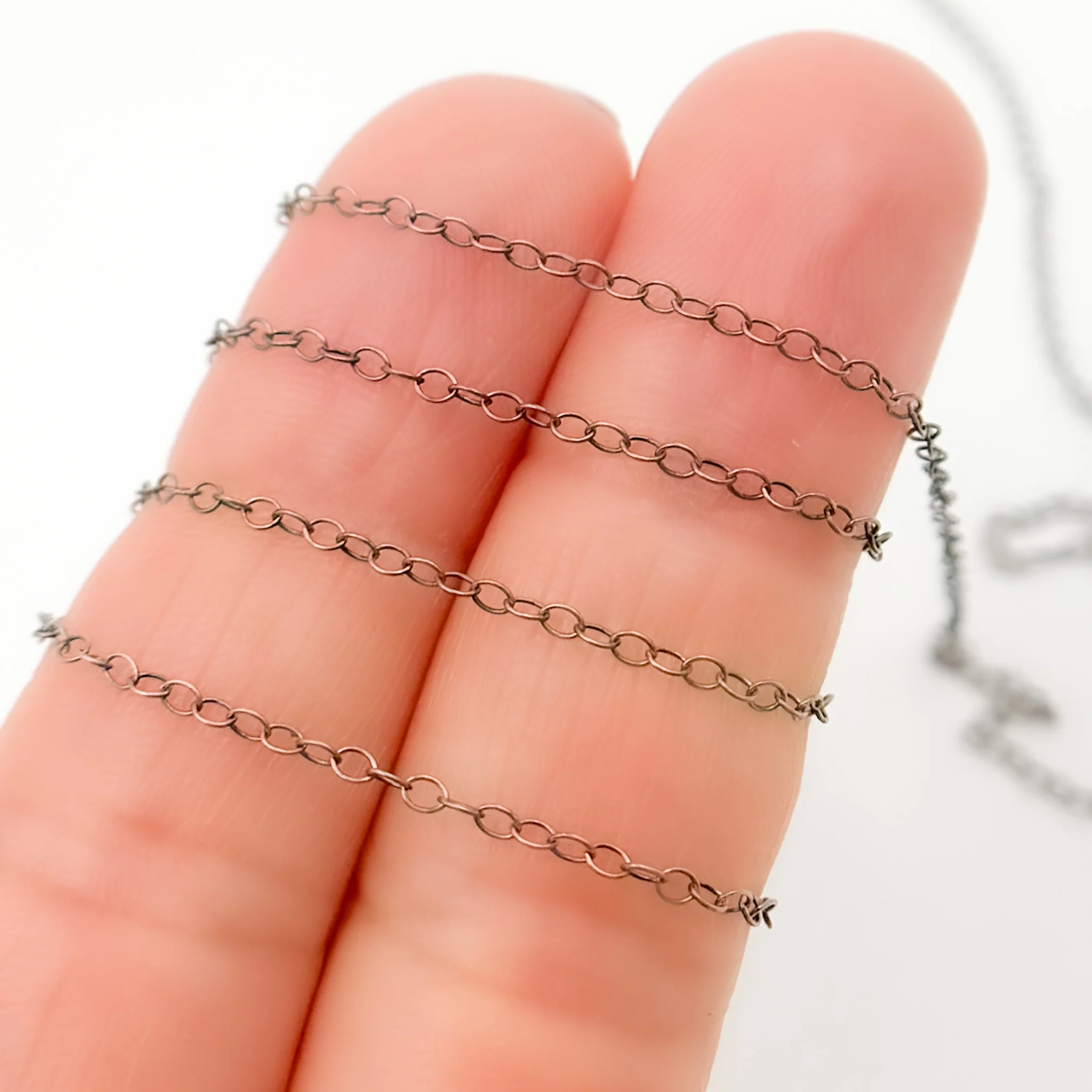 1020OX. Oxidized Cable Chain - Image 2