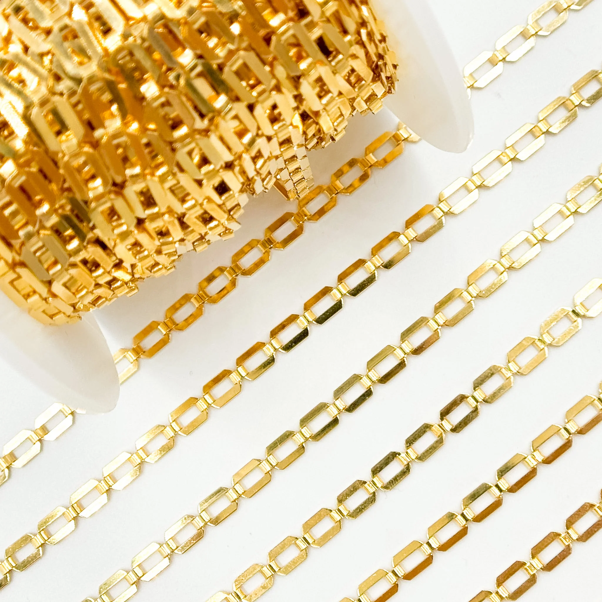 11SM64GF. 14K Gold-Filled Modern Rectangular Fancy Link Chain - Image 4