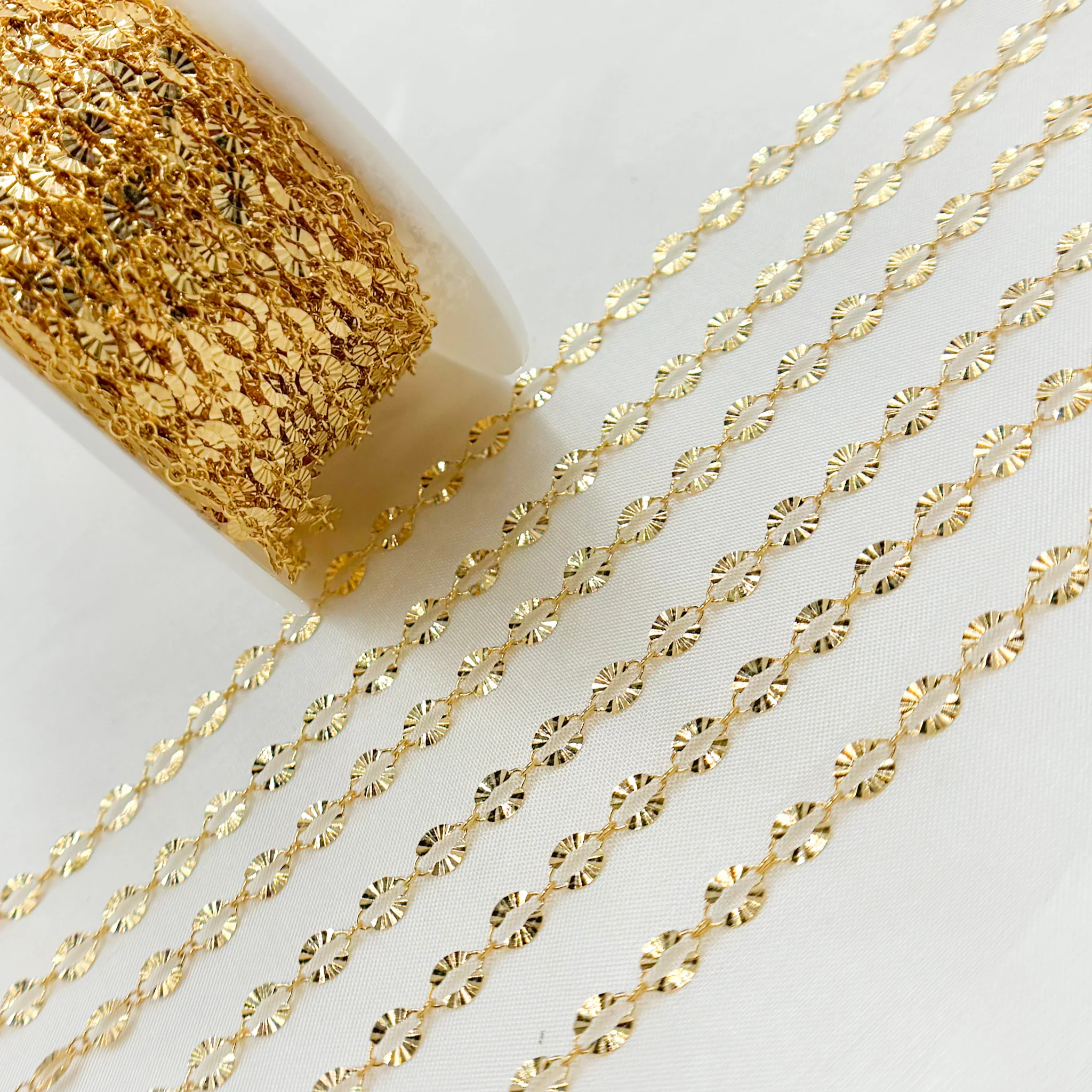 1370SBSFGF. 14K Gold-Filled Diamond Cut Oval Link Chain - Image 3
