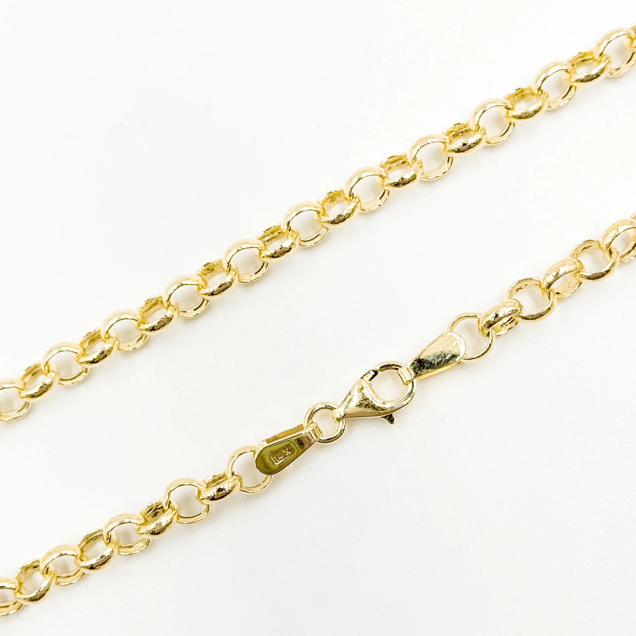 140HVR0194001. 14K Yellow Gold Round Rolo Chain – Lightweight Hollow Link Necklace - Image 6