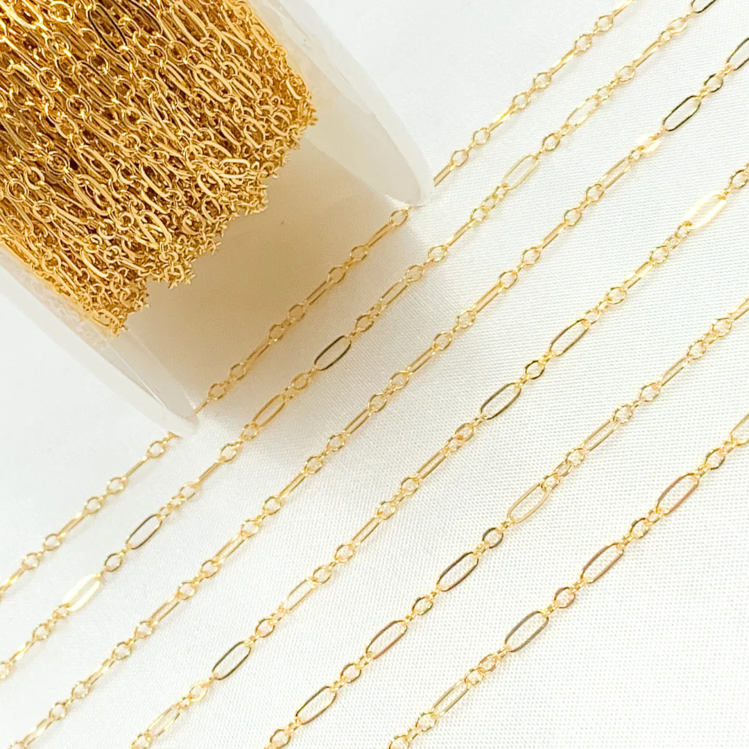 143FGF. 14k Gold Filled Flat Long and Short Link Chain. - Image 3