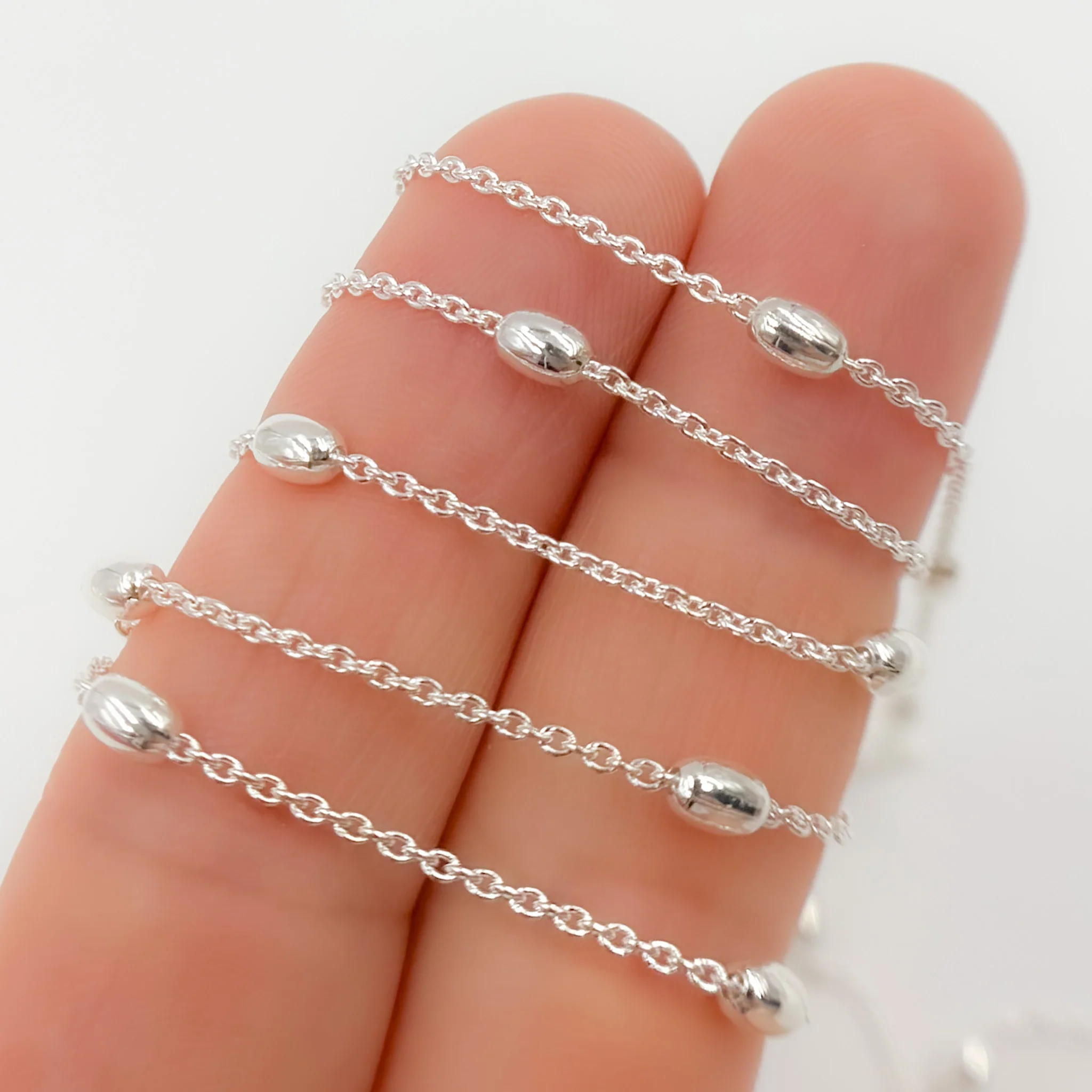 1472.1SS. 925 Sterling Silver Satellite Chain - Image 3