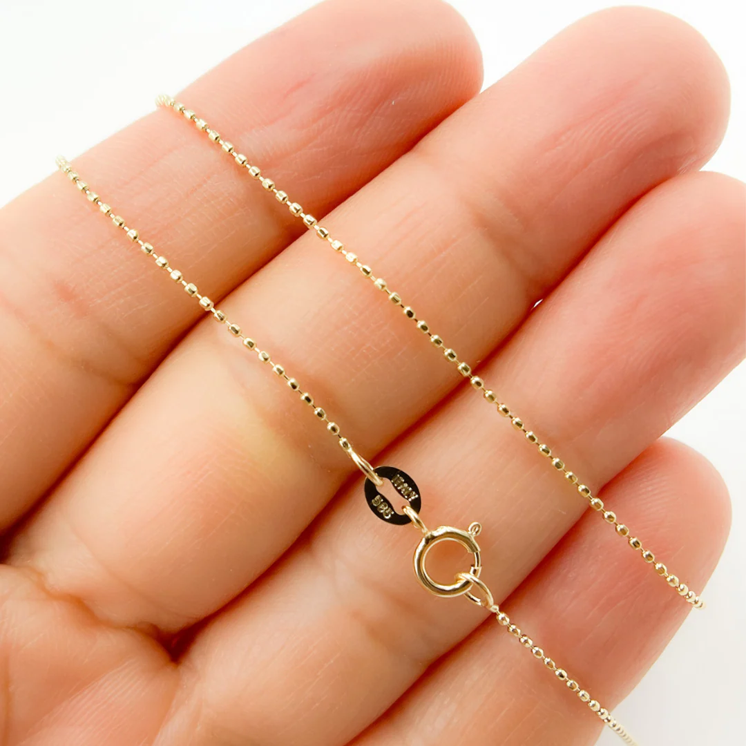 080CP. 14K Solid Gold Ball Chain