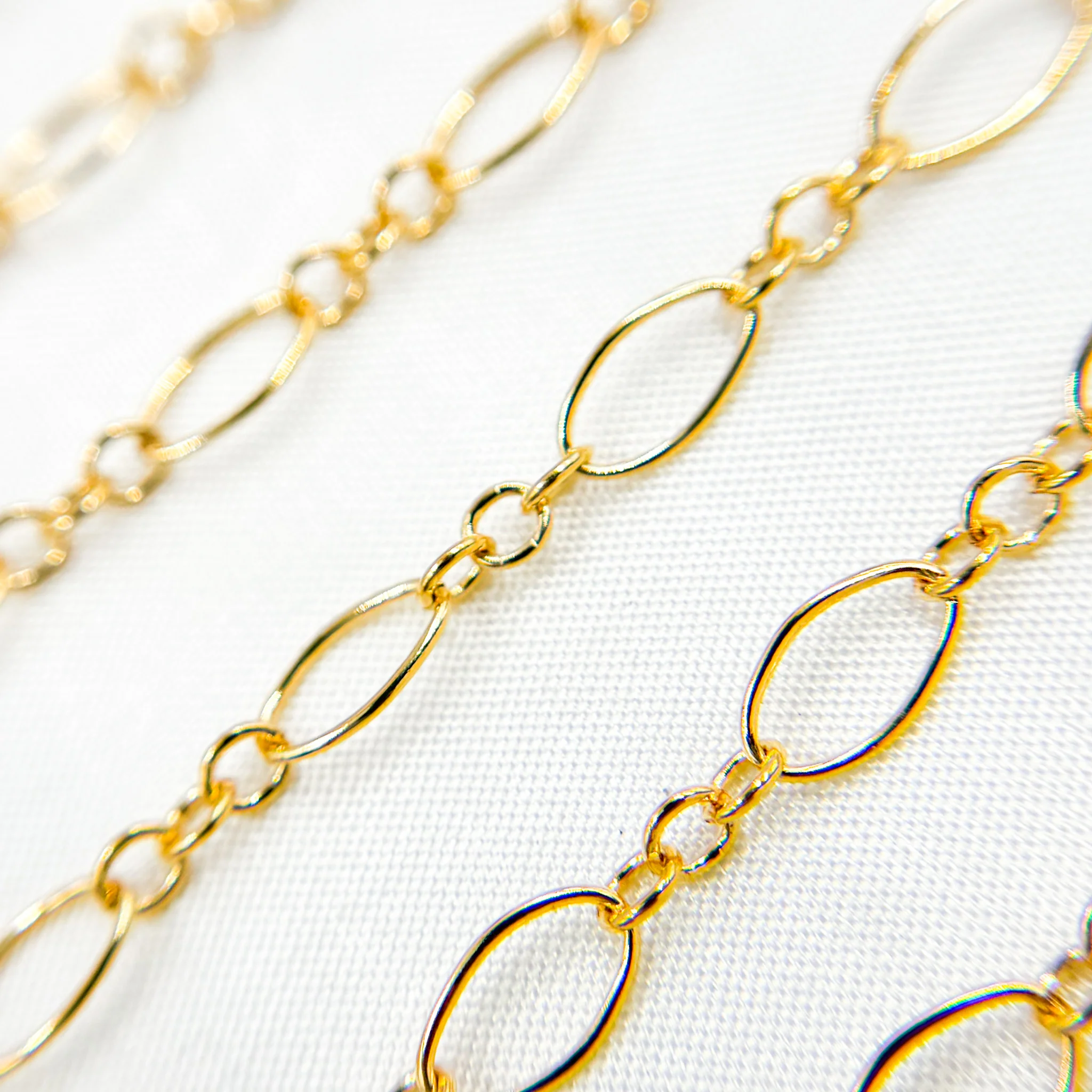 738GF. 14K Gold Filled Long & Short Oval Link Chain - Image 6