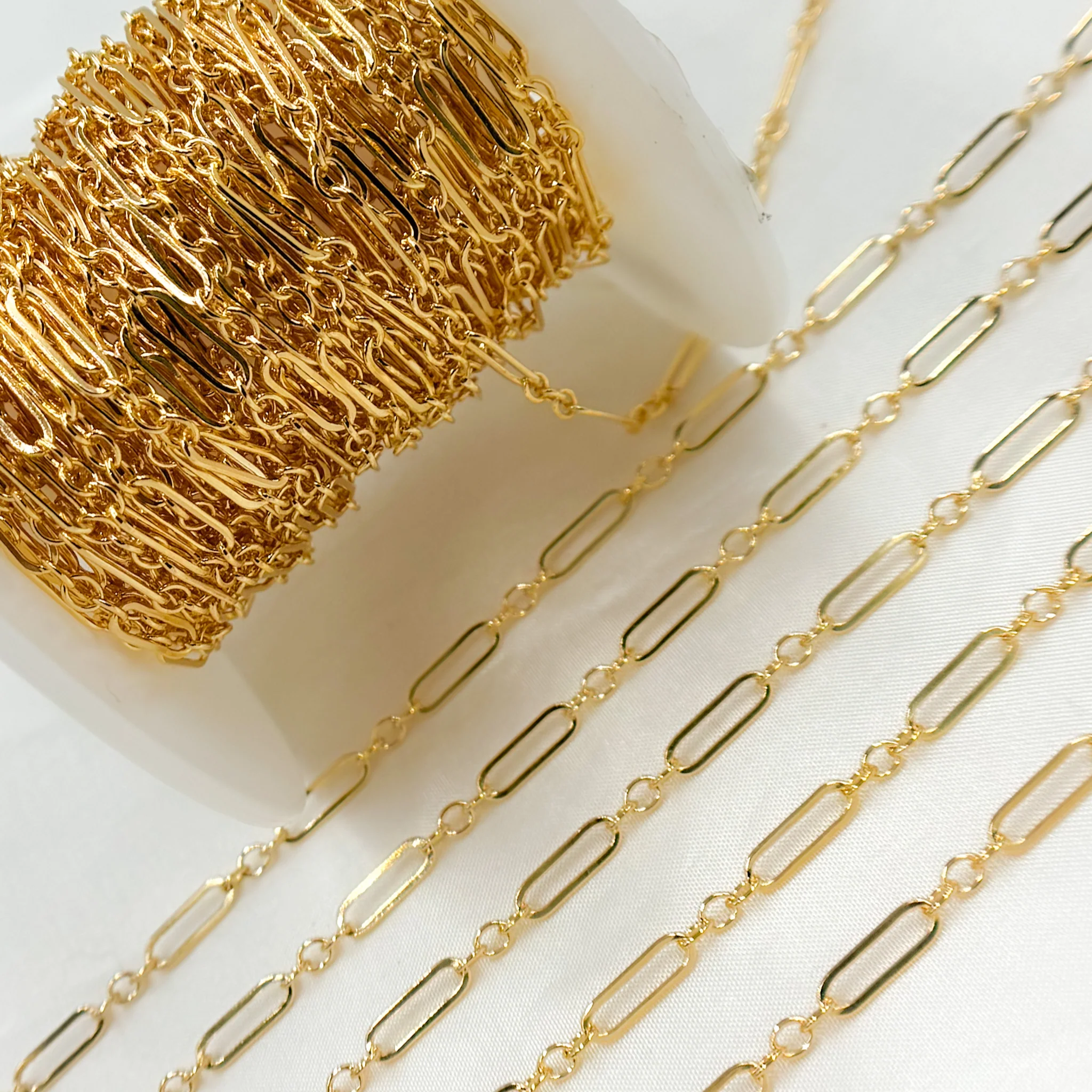 333FGF. 14K Gold-Filled Flat Long & Short Links Chain - Image 6