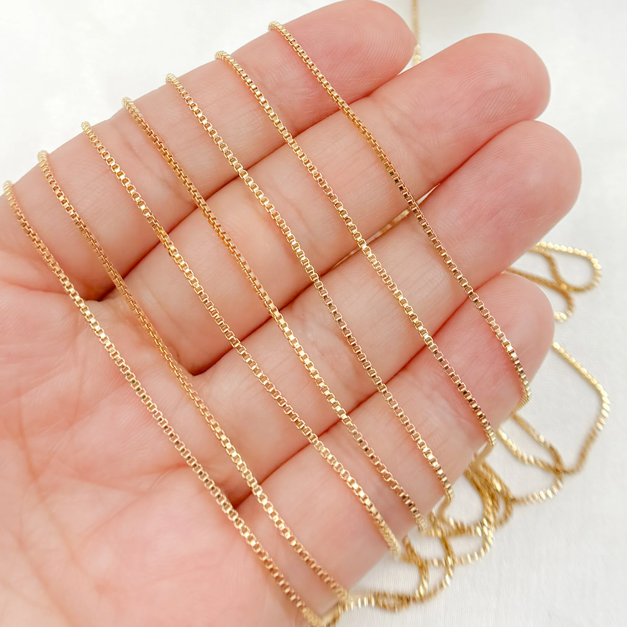 1MMGF. 14k Gold Filled 1mm Link Box Chain - Image 3