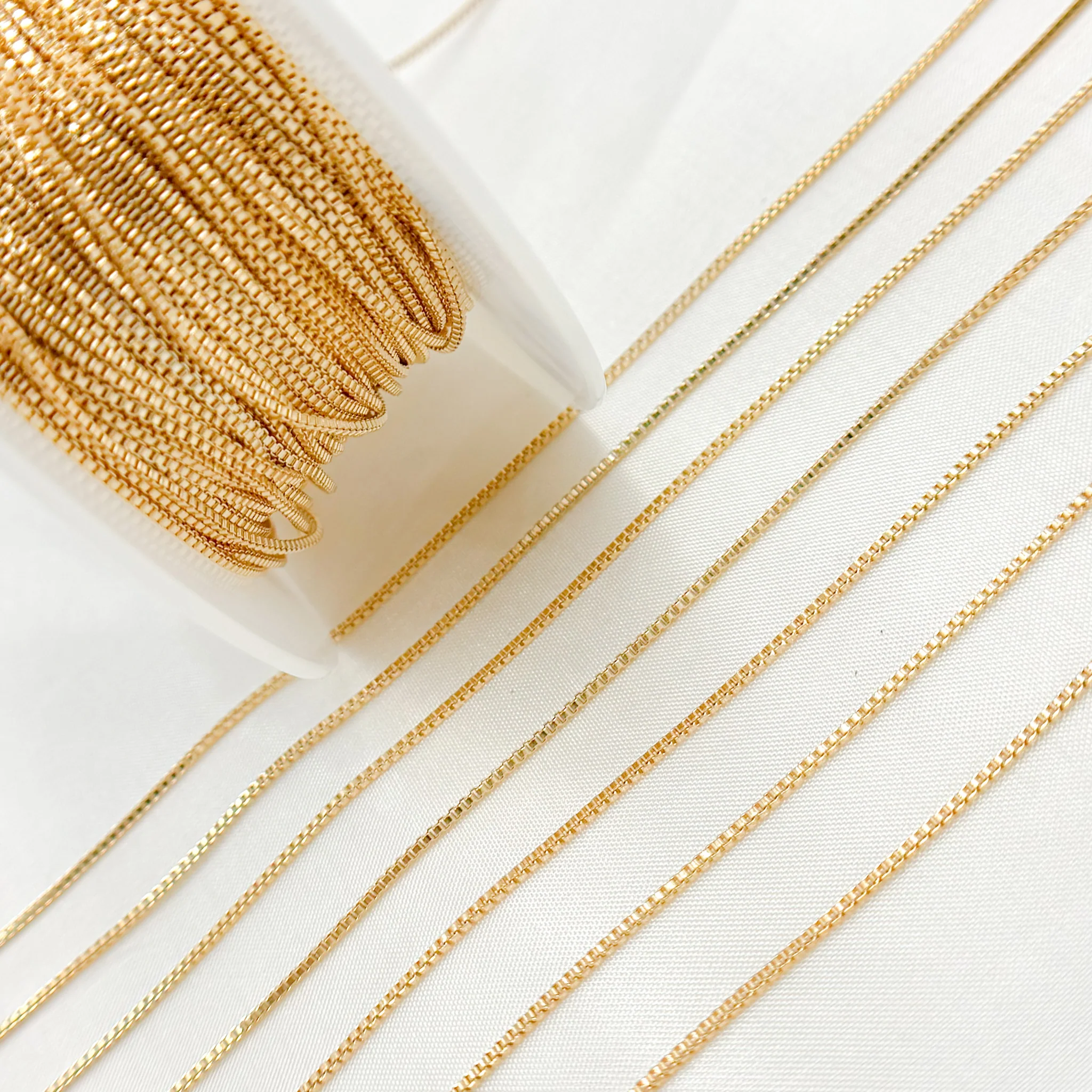 1MMGF. 14k Gold Filled 1mm Link Box Chain - Image 5