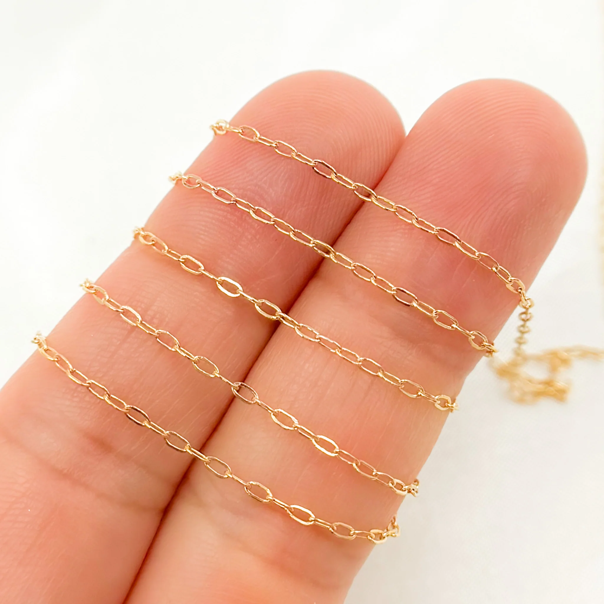 1218DFGF. 14K Gold Filled Flat Paperclip Chain - Image 2