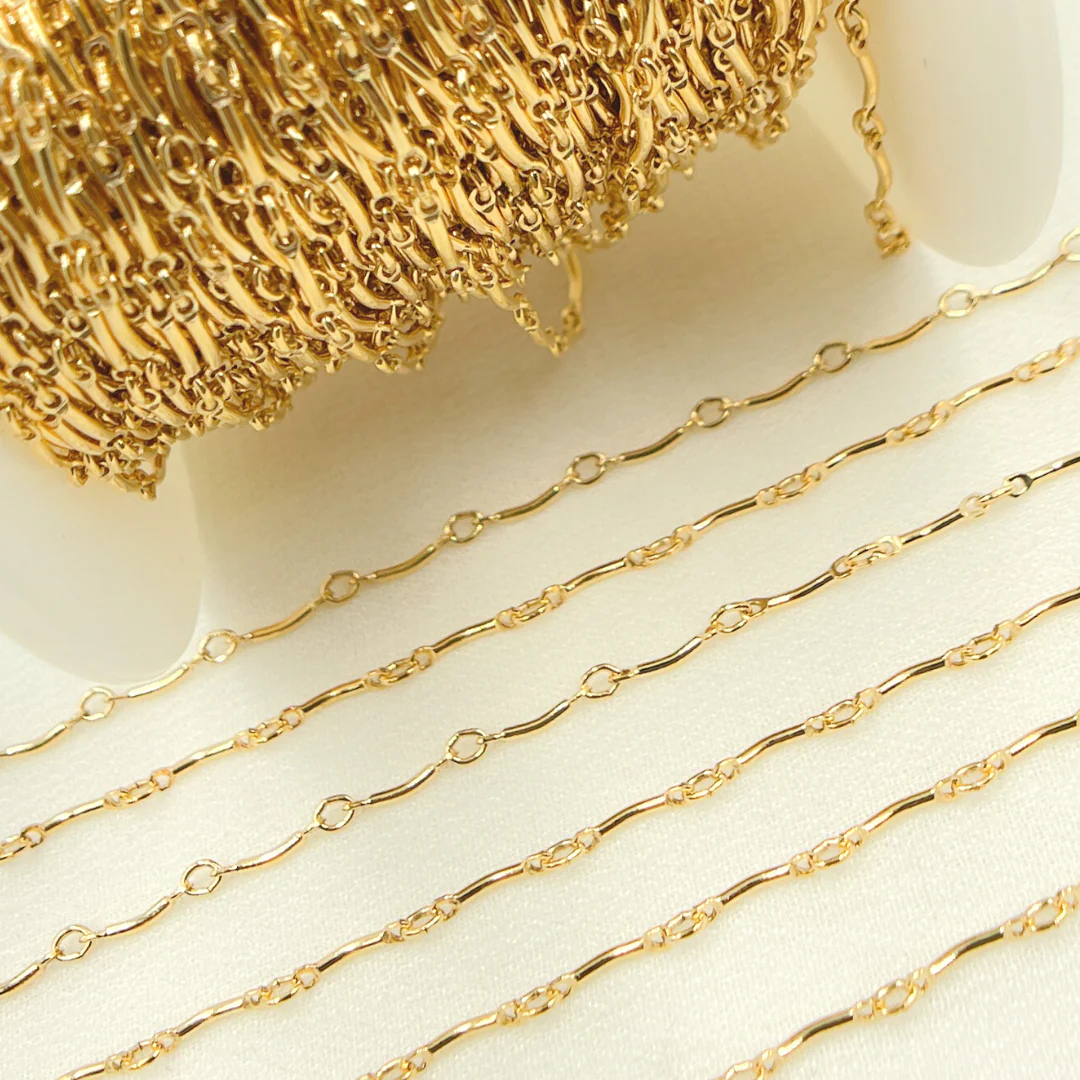 947GF. 14K Gold Filled Curved Bar Link Chain - Image 3