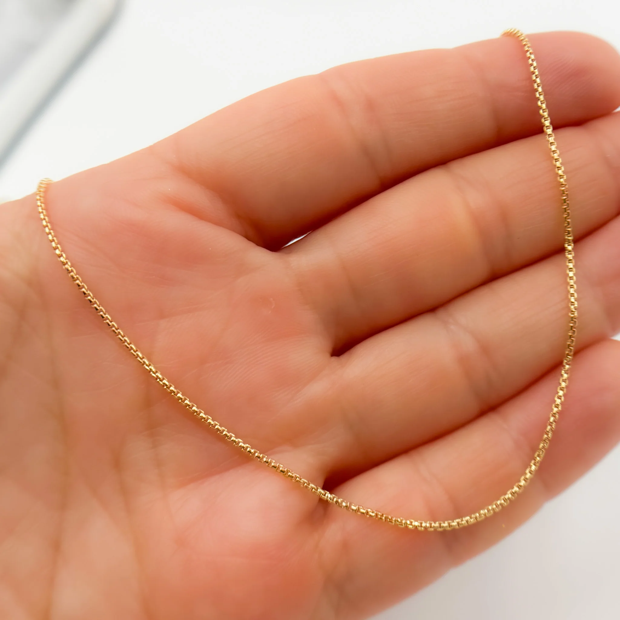 942SRNecklace. 14k Gold Filled Box Finished Necklace - Image 3