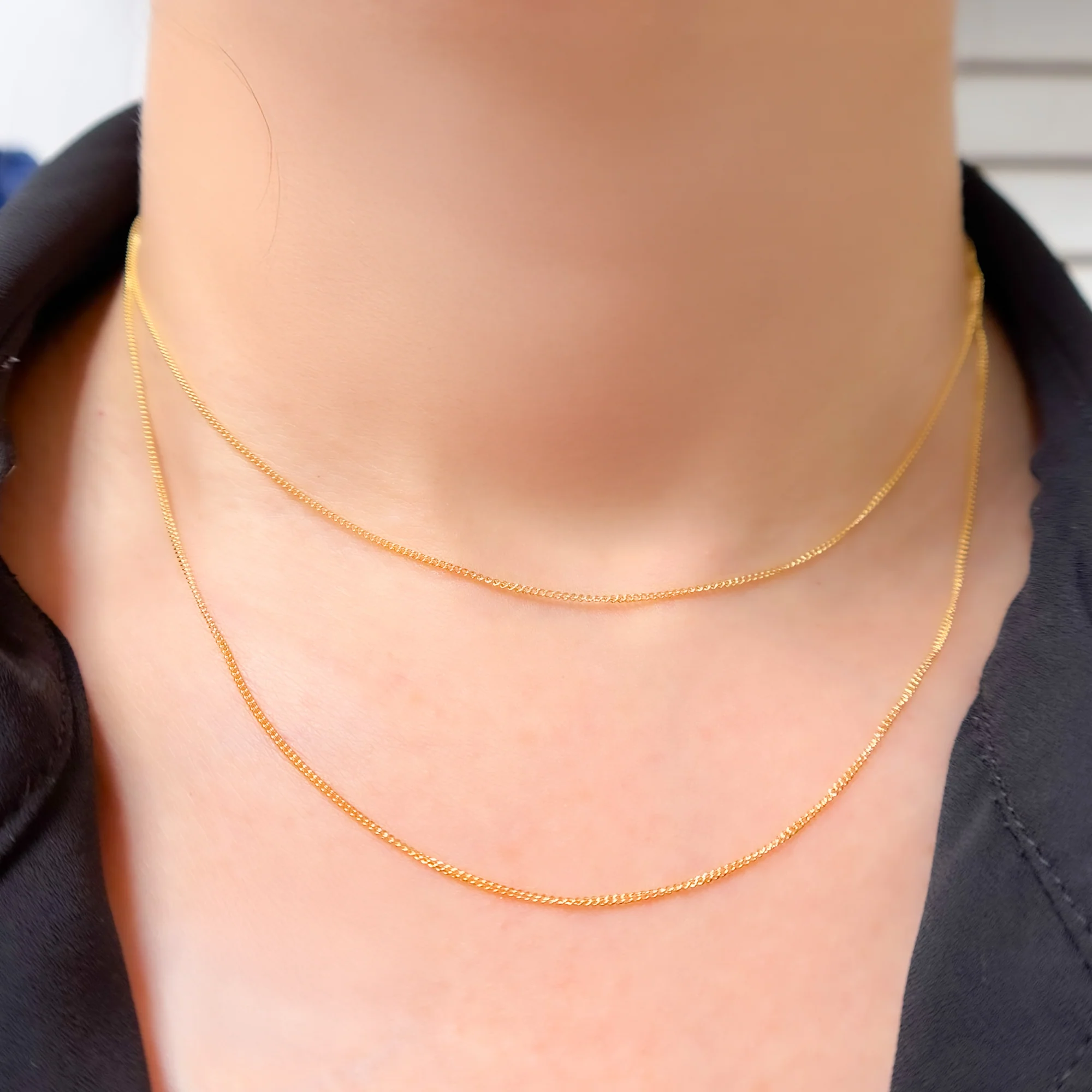 71GFNecklace. 14k Gold Filled Curb Finished Necklace - Image 4