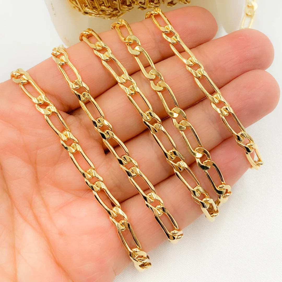 5011CHRGF. 14k Gold Filled Flat Oval & Round Link Curb Chain - Image 2