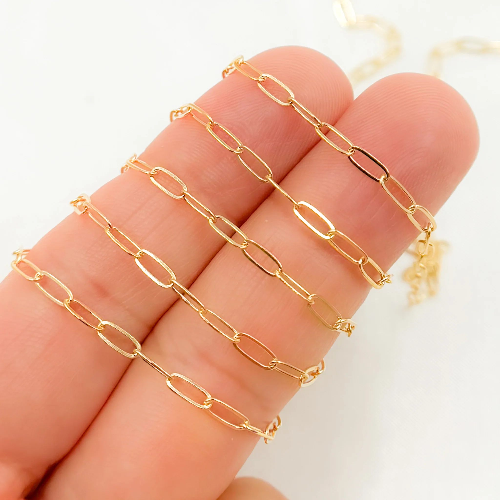 1806FGF. 14k Gold Filled Flat Link Paperclip Chain