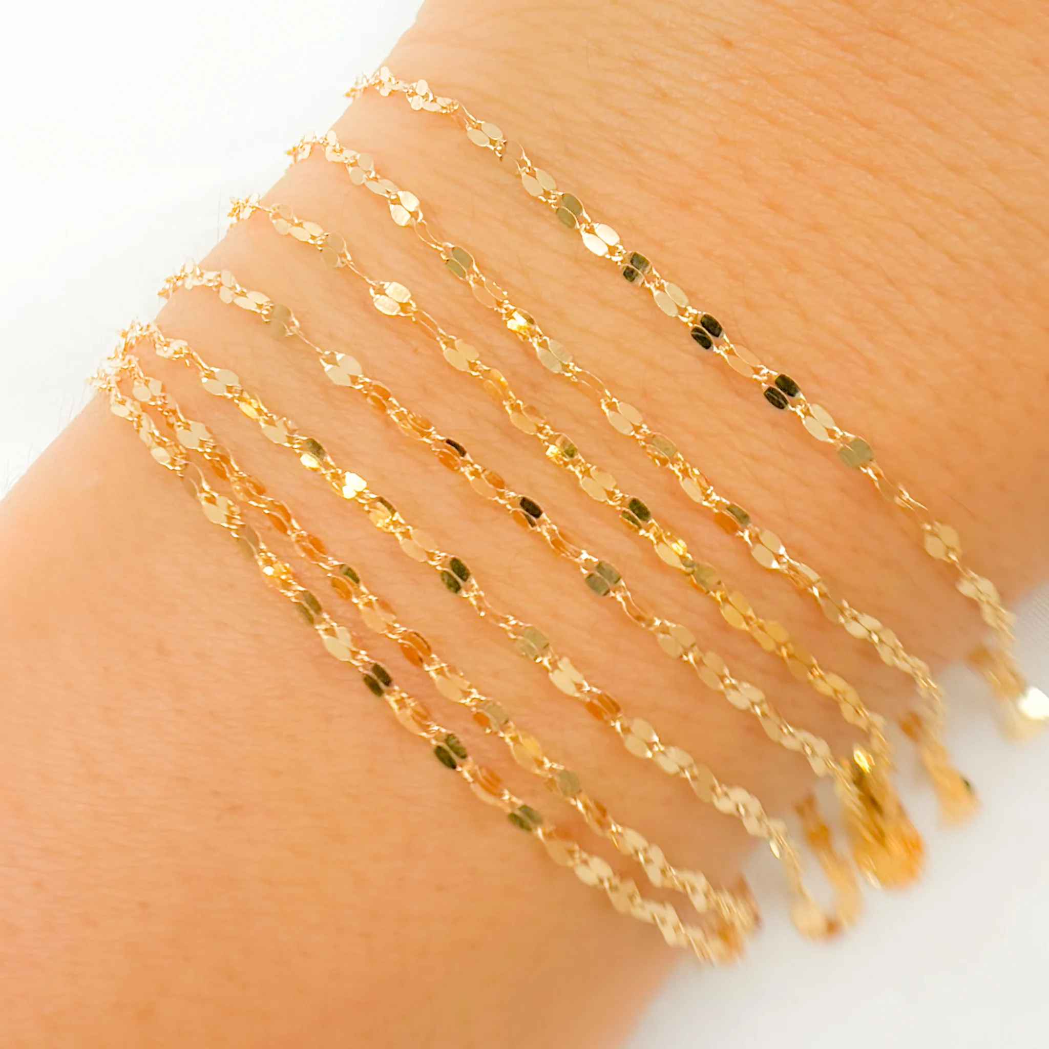 V197GF. 14k Gold Filled Flat Marina Link Chain