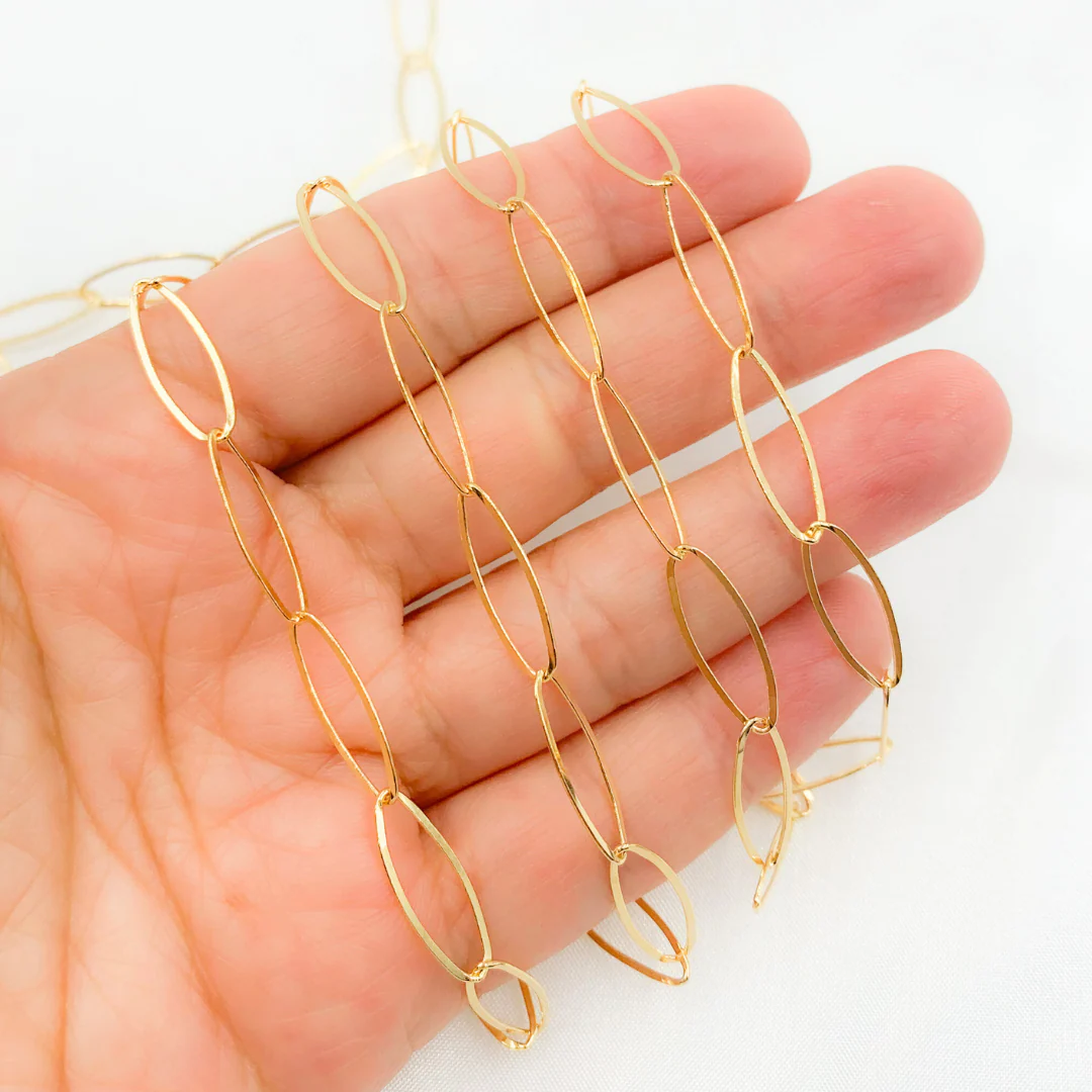 700FGF. 14k Gold Filled Flat Oval Link Chain. - Image 2