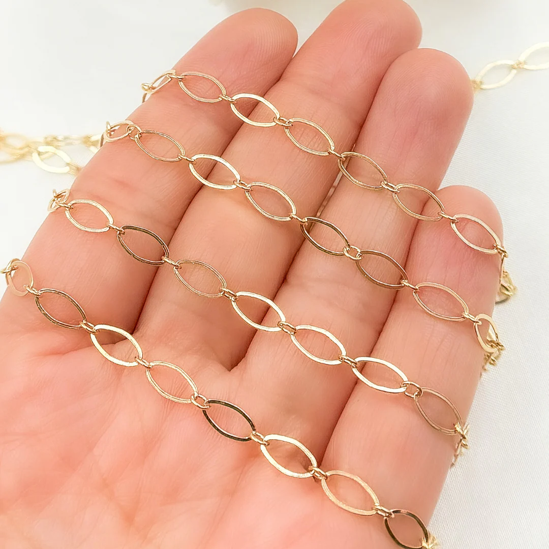 790FGF. Gold-Filled Flat Oval Long and Short Link Chain - Image 3