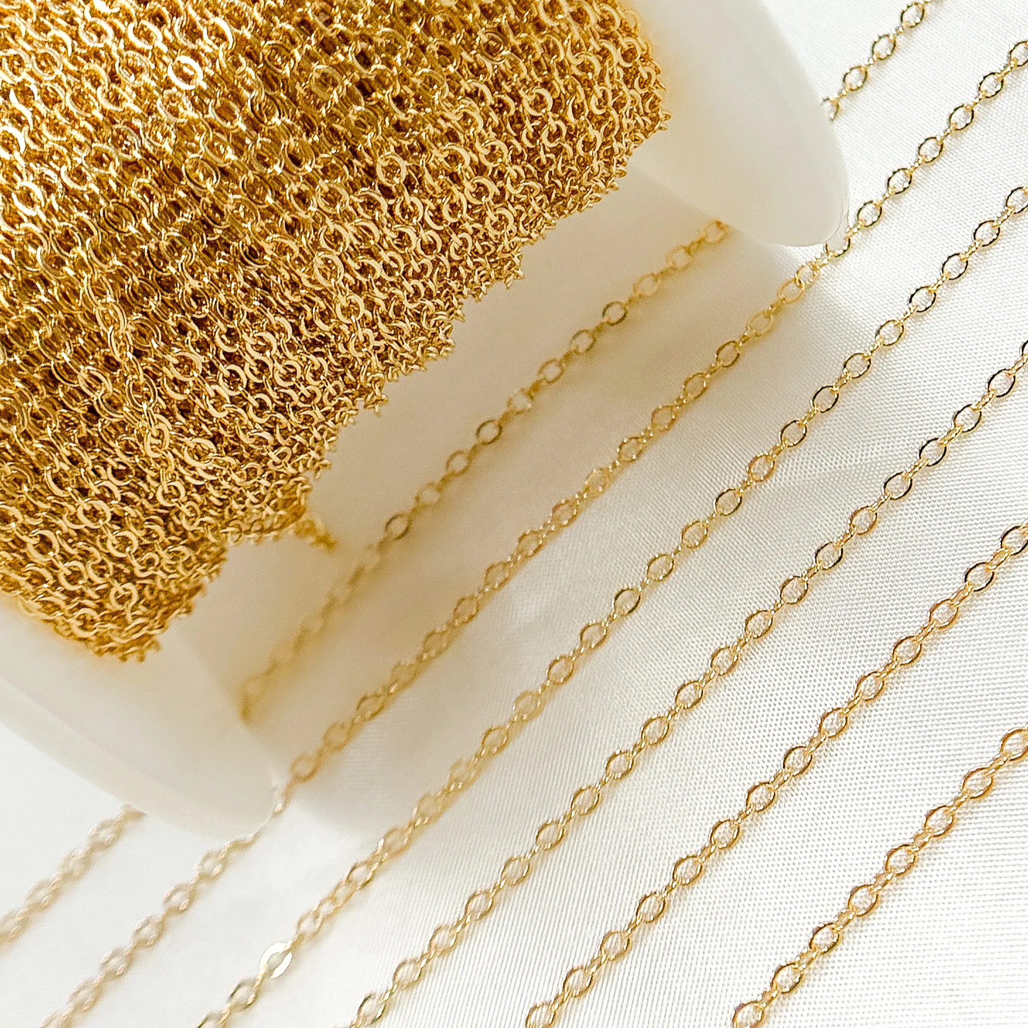 1617FGF. 14K Gold Filled Flat Round 2mm Link Chain - Image 5