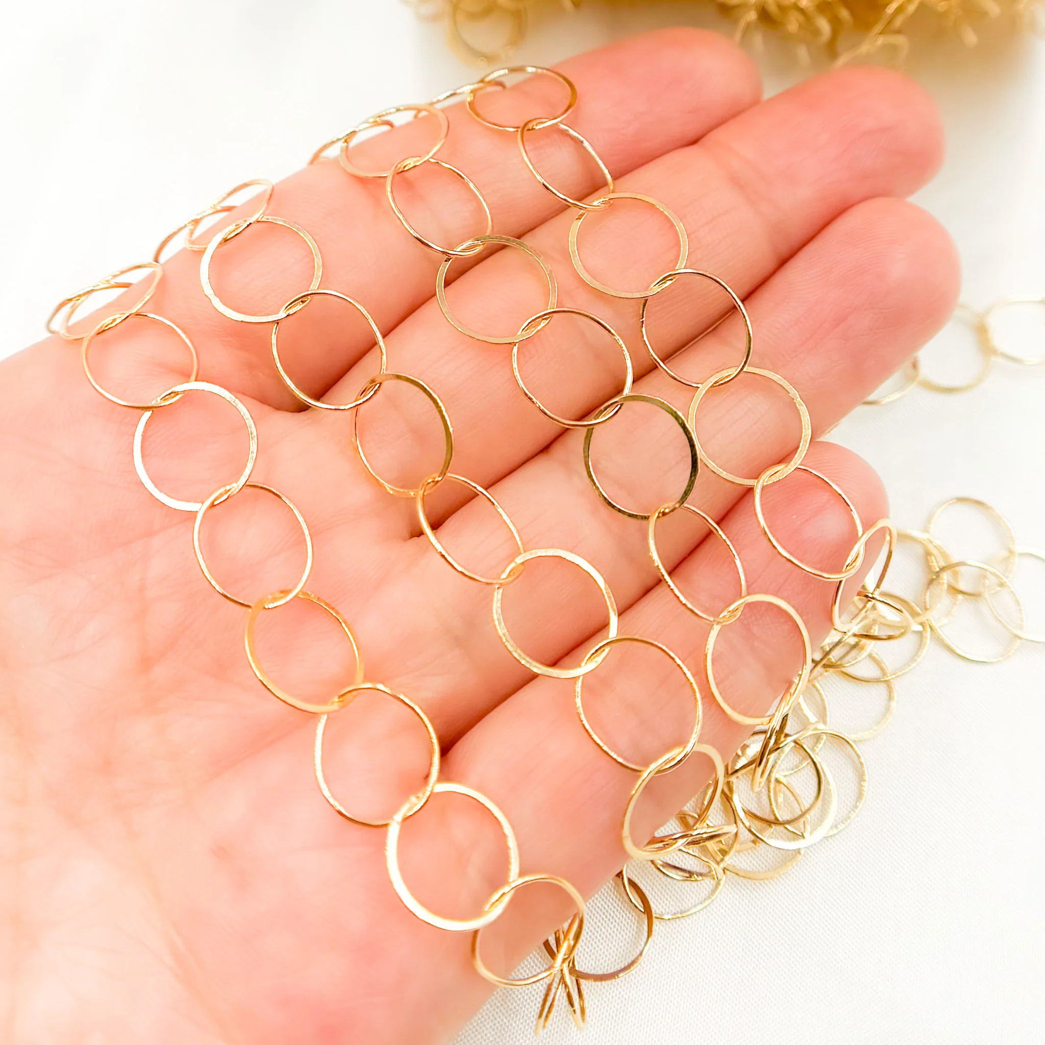 693FGF. 14K Gold Filled Flat Round Link Chain - Image 4