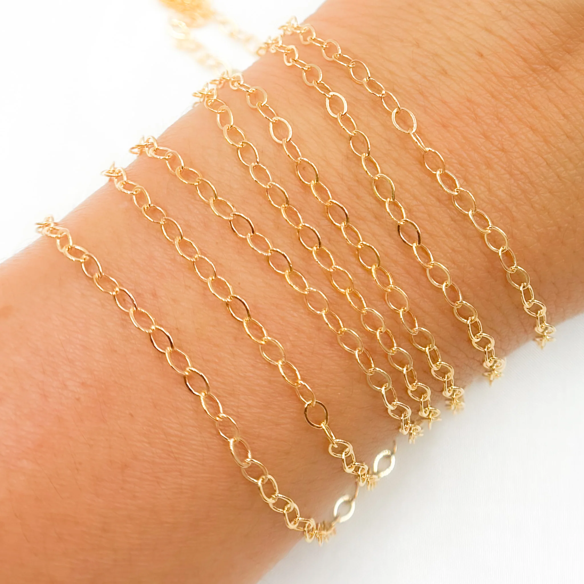 1808FGF. 14K Gold Filled Oval Flat Link Chain