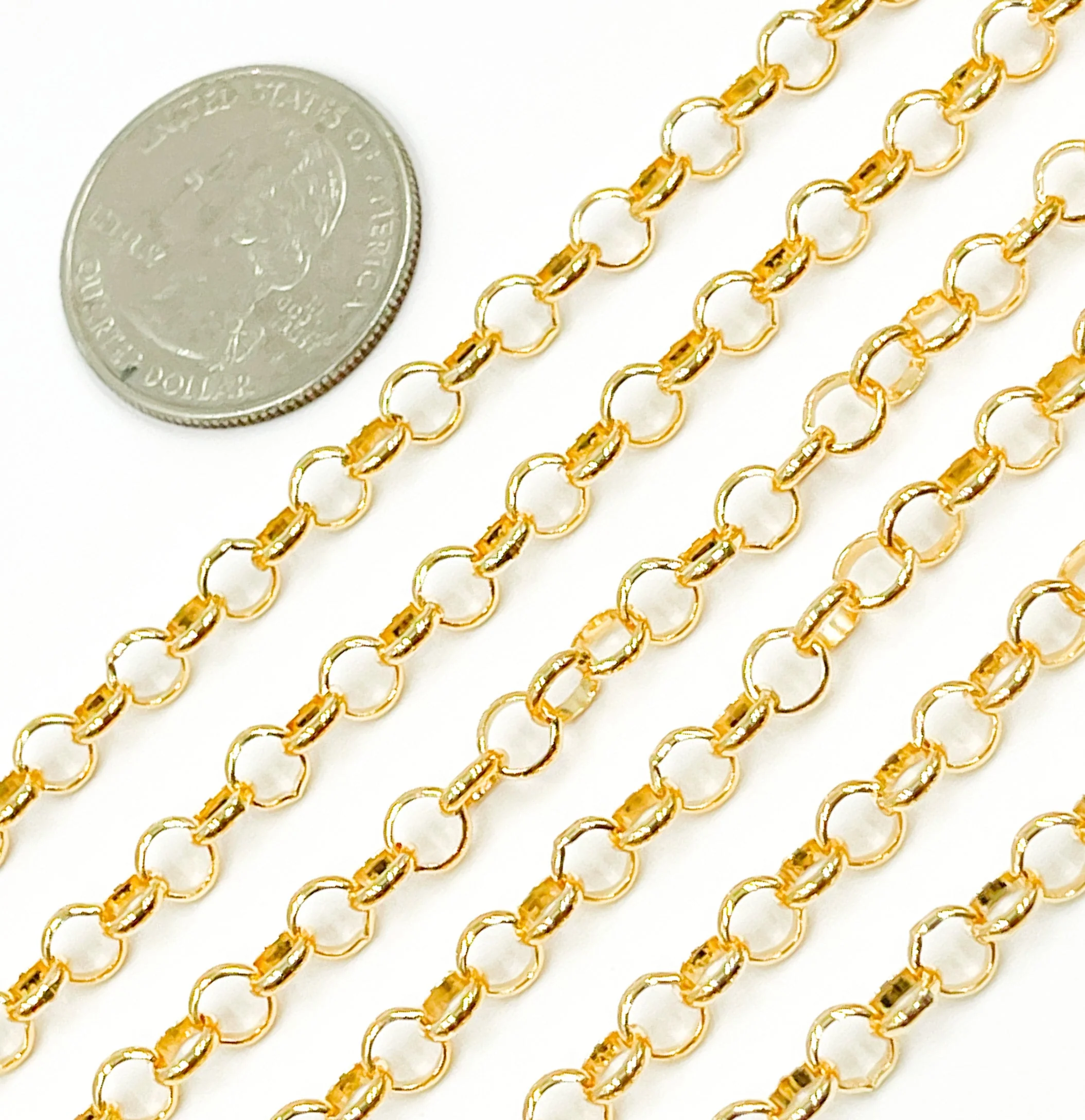 564GF. 14K Gold Filled Rolo Link Chain - Image 3